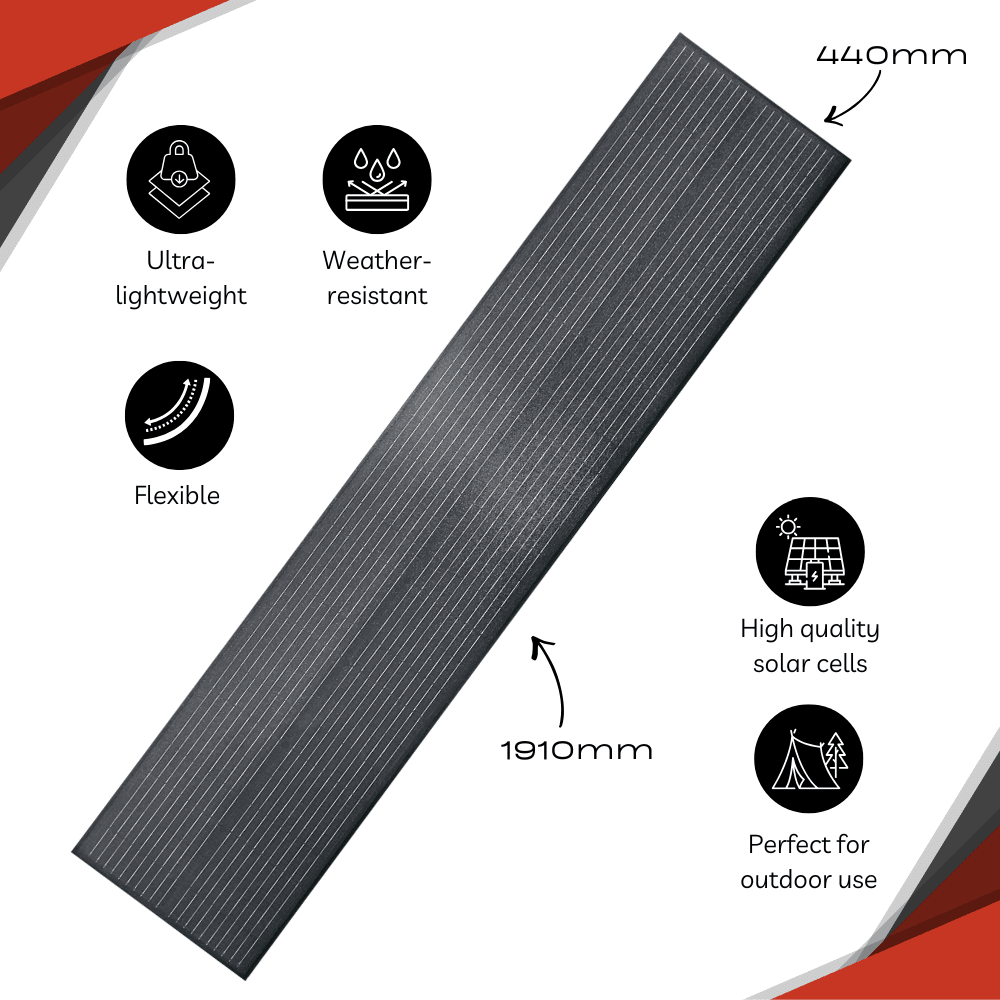 130W ETFE Flexibles Solarpanel – Monokristallines Solarmodul, Leicht & Robust, PV - Modul mit MC4 - Stecker, Ideal für Wohnmobil, Boot, Dach, Balkon, Camping & Netzunabhängige Anwendungen - AZ - Delivery