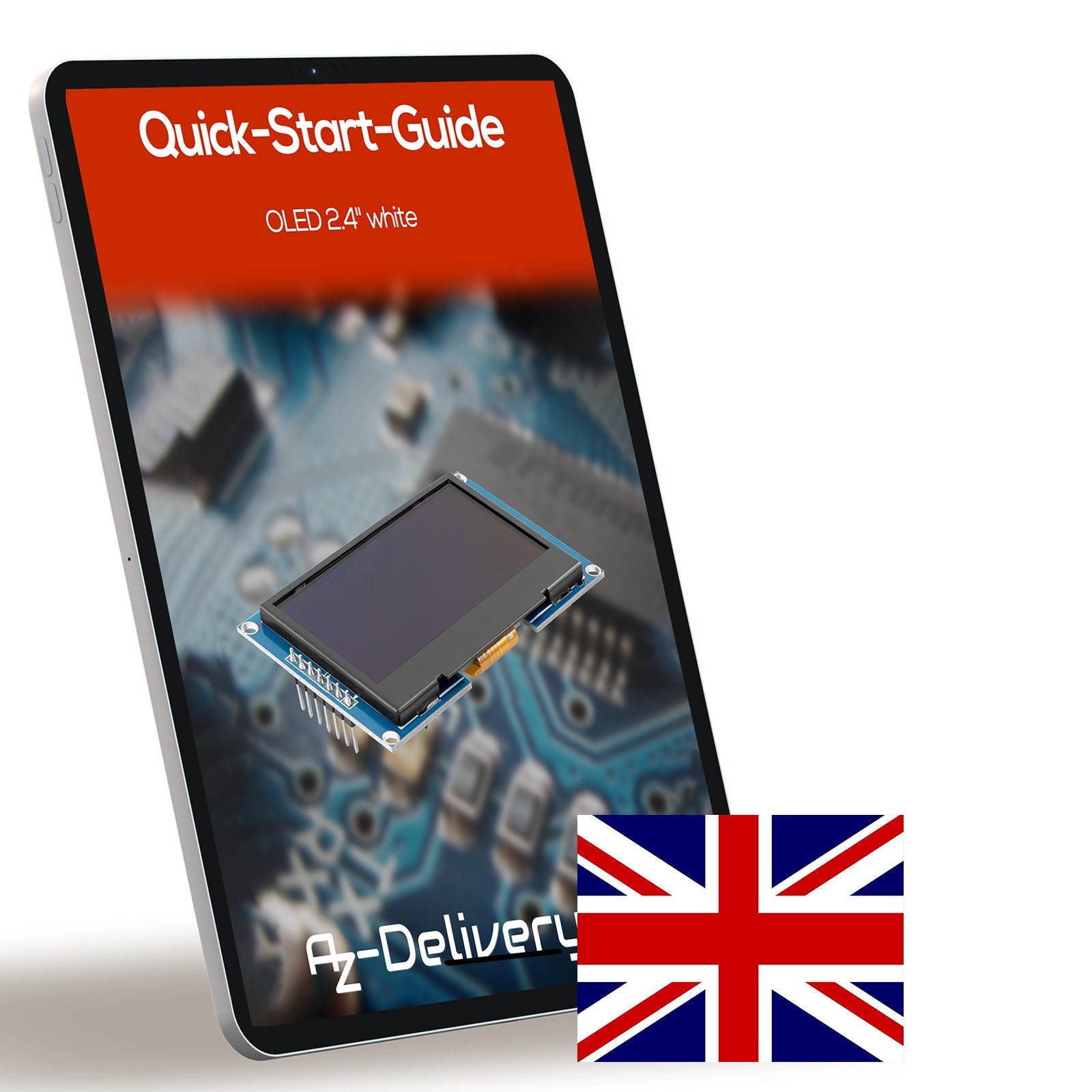 2,42" 128X64 - OLED - Anzeigemodul SPI - 2.42 Zoll OLED Bildschirm kompatibel mit Arduino UNO R3 - Weiße Schrift OLED - AZ - Delivery