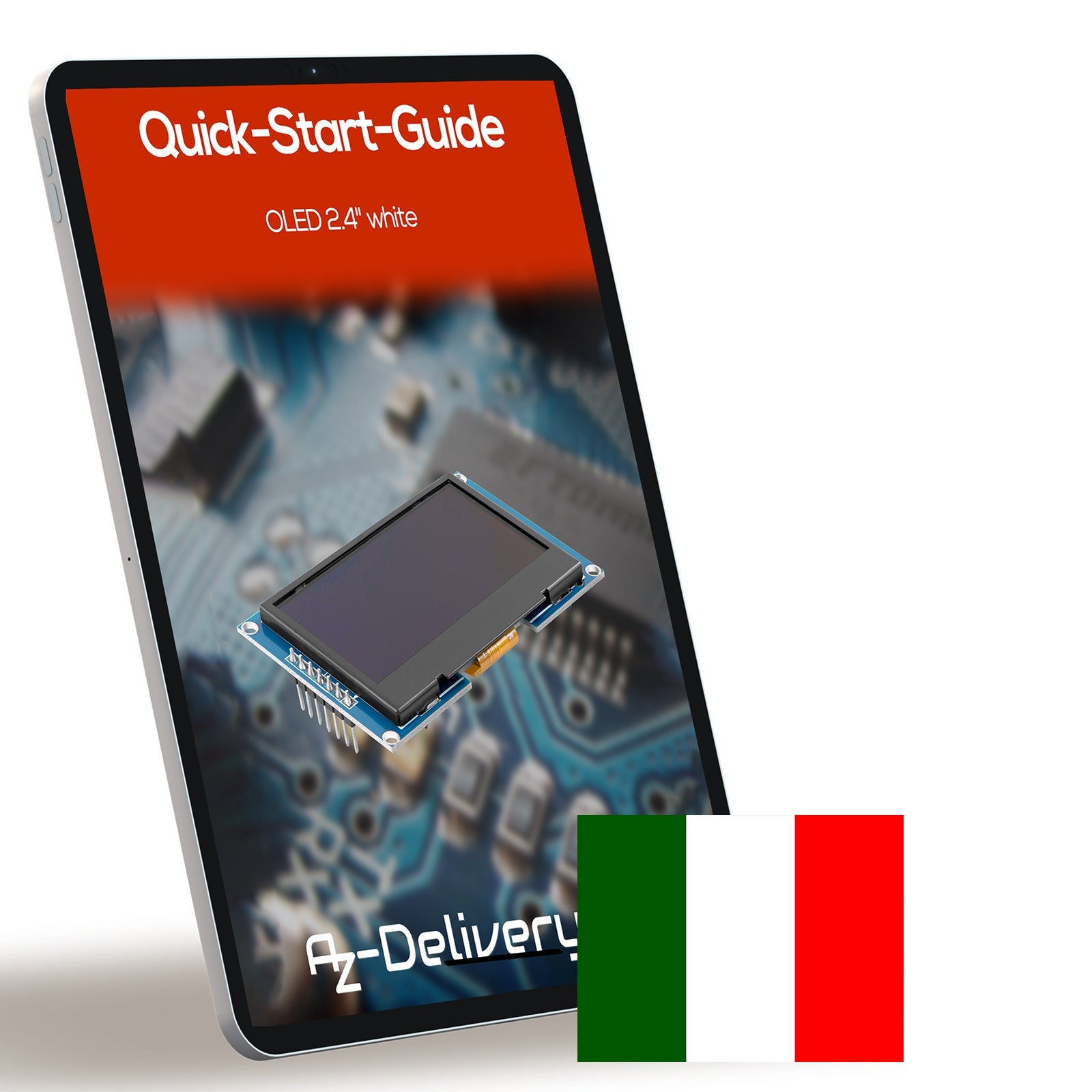 2,42" 128X64 - OLED - Anzeigemodul SPI - 2.42 Zoll OLED Bildschirm kompatibel mit Arduino UNO R3 - Weiße Schrift OLED - AZ - Delivery