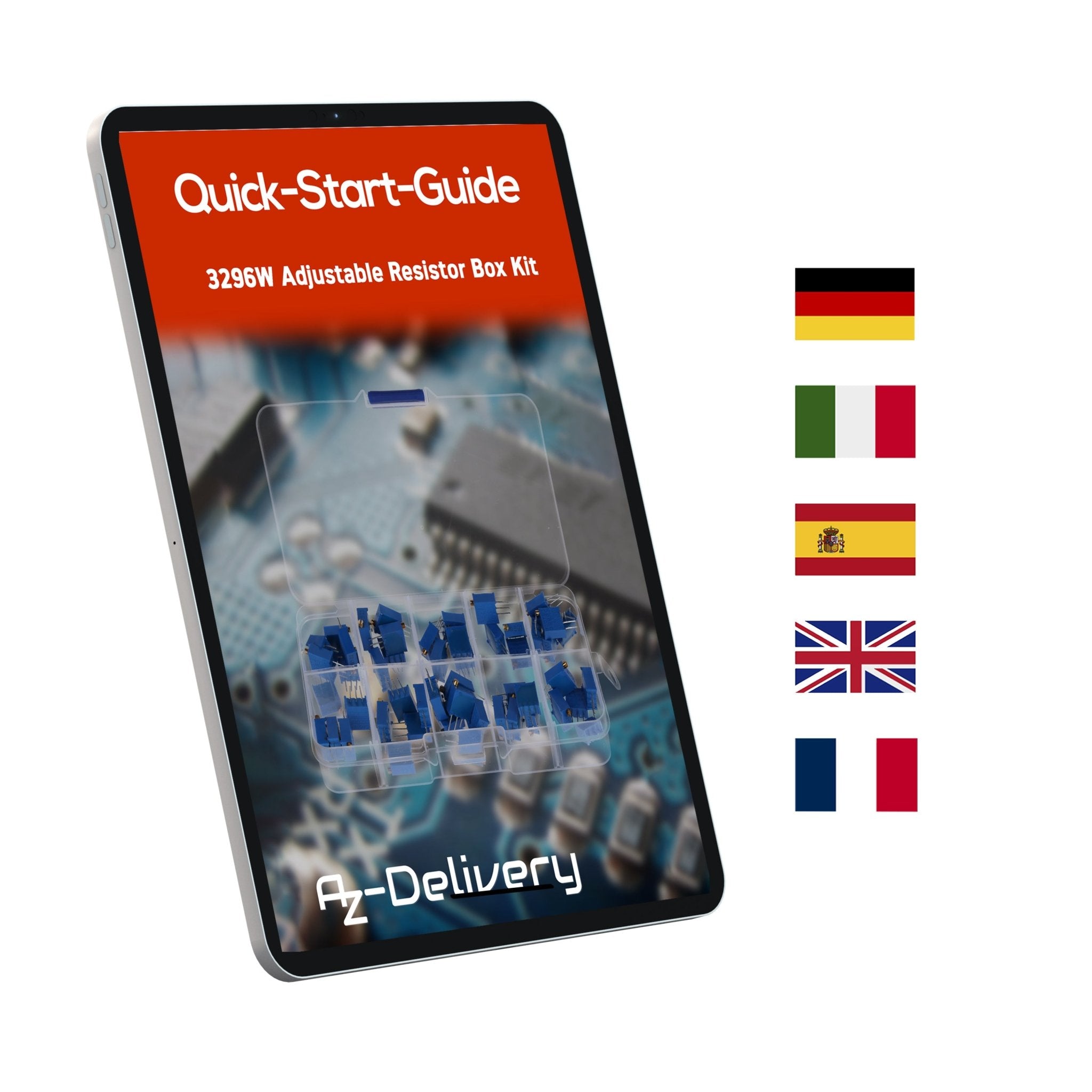 3296W Trimmer Potentiometer Set – 12 Werte, 60 Stück (500Ω bis 1MΩ) – Hochpräzise Lineare Potentiometer für Elektronikprojekte – Enthält 1K, 10K, 100K Ohm und mehr - AZ - Delivery