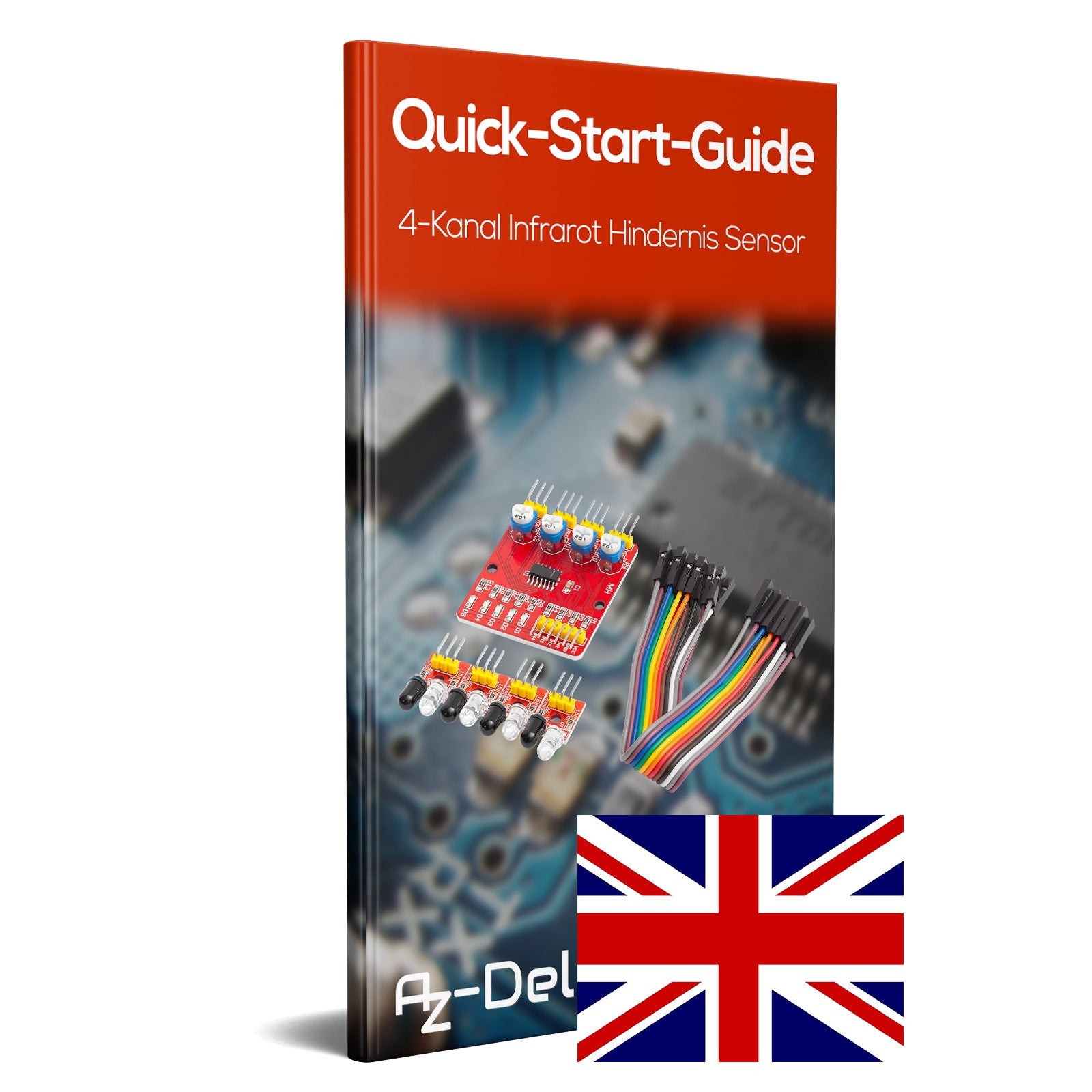 4 - Kanal Infrarot Hindernis Sensor mit digitalem Ausgang und einstellbarer Sensitivität u.a. für Robot Cars - AZ - Delivery