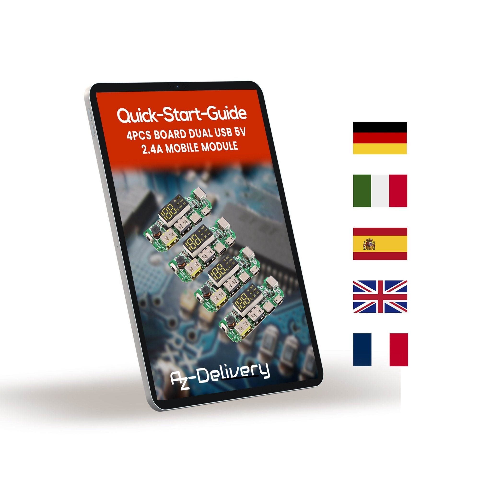 4pcs 18650 - Board Dual USB 5V 2.4A Mobilmodul 18650 - Lithium - Batterie - Ladegerät - Board mit Überladungs - und Kurzschlussschutz DIY USB - Board - AZ - Delivery
