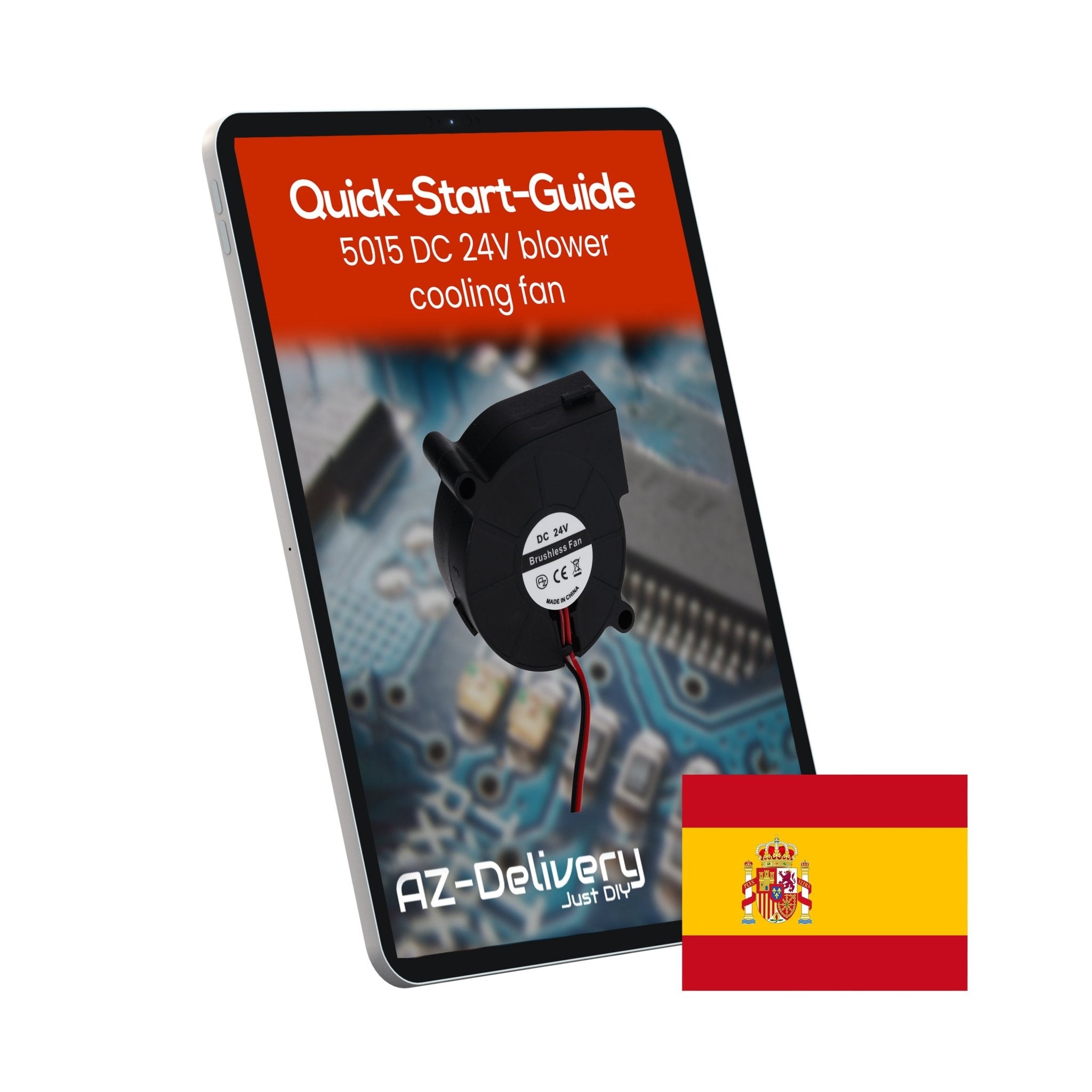 5015 DC 24V Lüfter Radiallüfter – 50 x 50 x 15 mm Brushless Mini - Gebläse für Elektronik - Kühlung, 3D - Drucker, Haushaltsgeräte – Leise & Effizient, 2 - Pin Anschluss – inkl. E - Book - AZ - Delivery