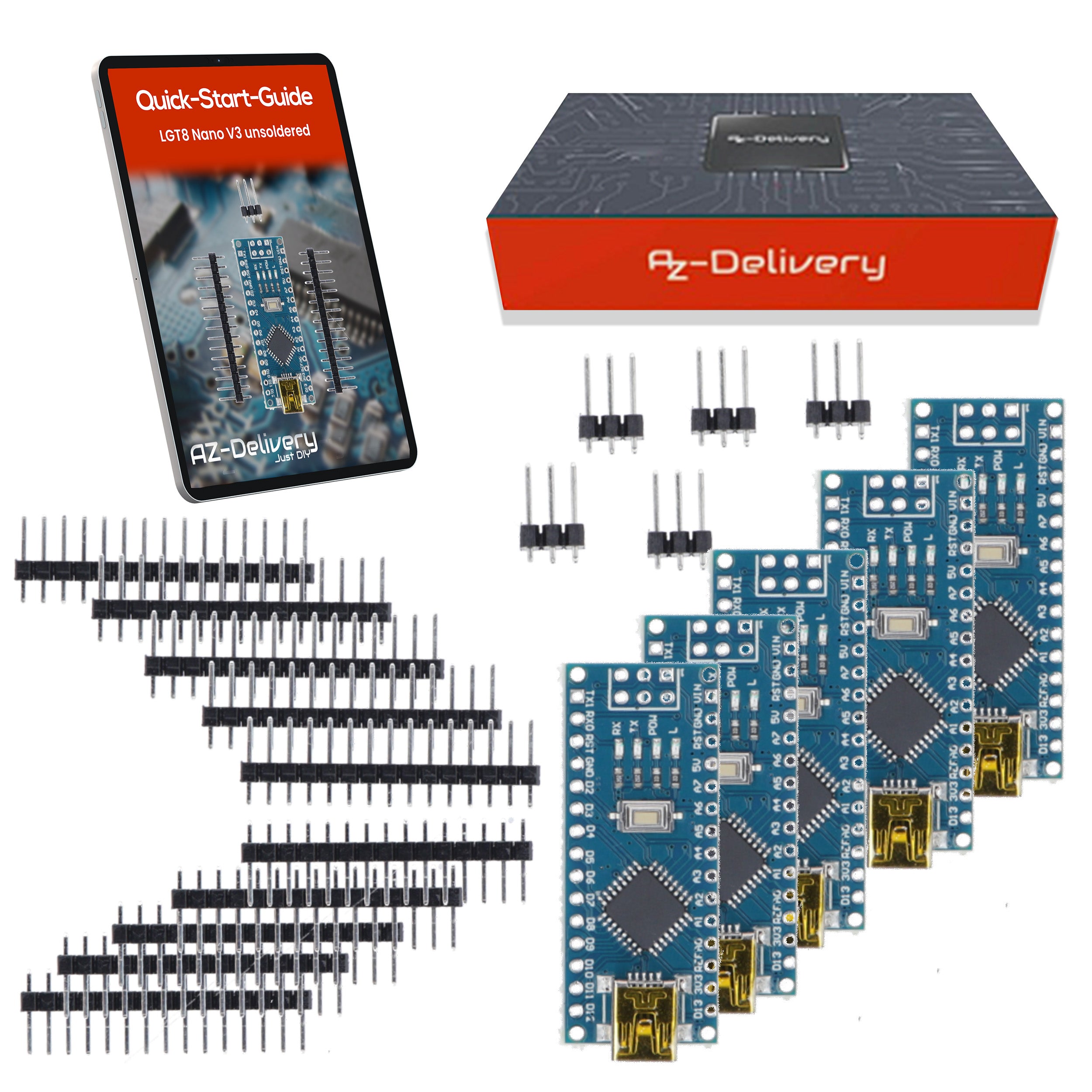 LGT8 Nano V3 - Scheda microcontrollore con LGT8F328P e CH340, compatibile con Arduino Nano, frequenza di clock 32 MHz