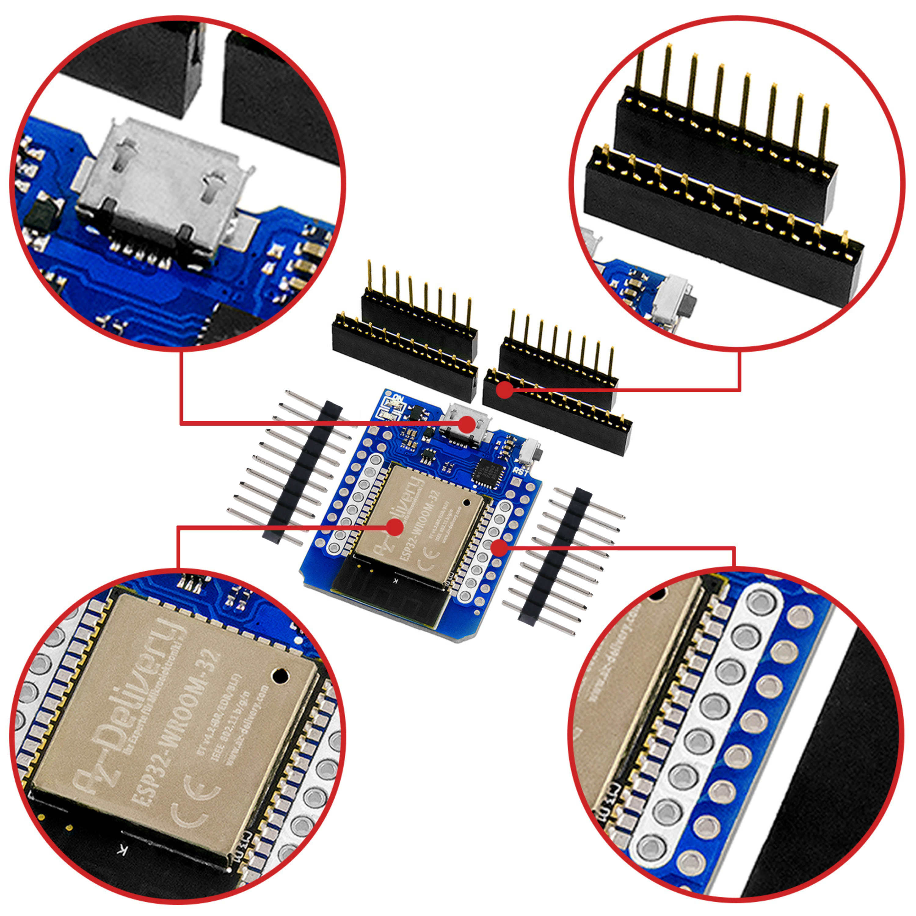 ESP32 D1 Mini Nodemcu WiFi Module + Bluetooth Internet Development Board Compatible with Arduino
