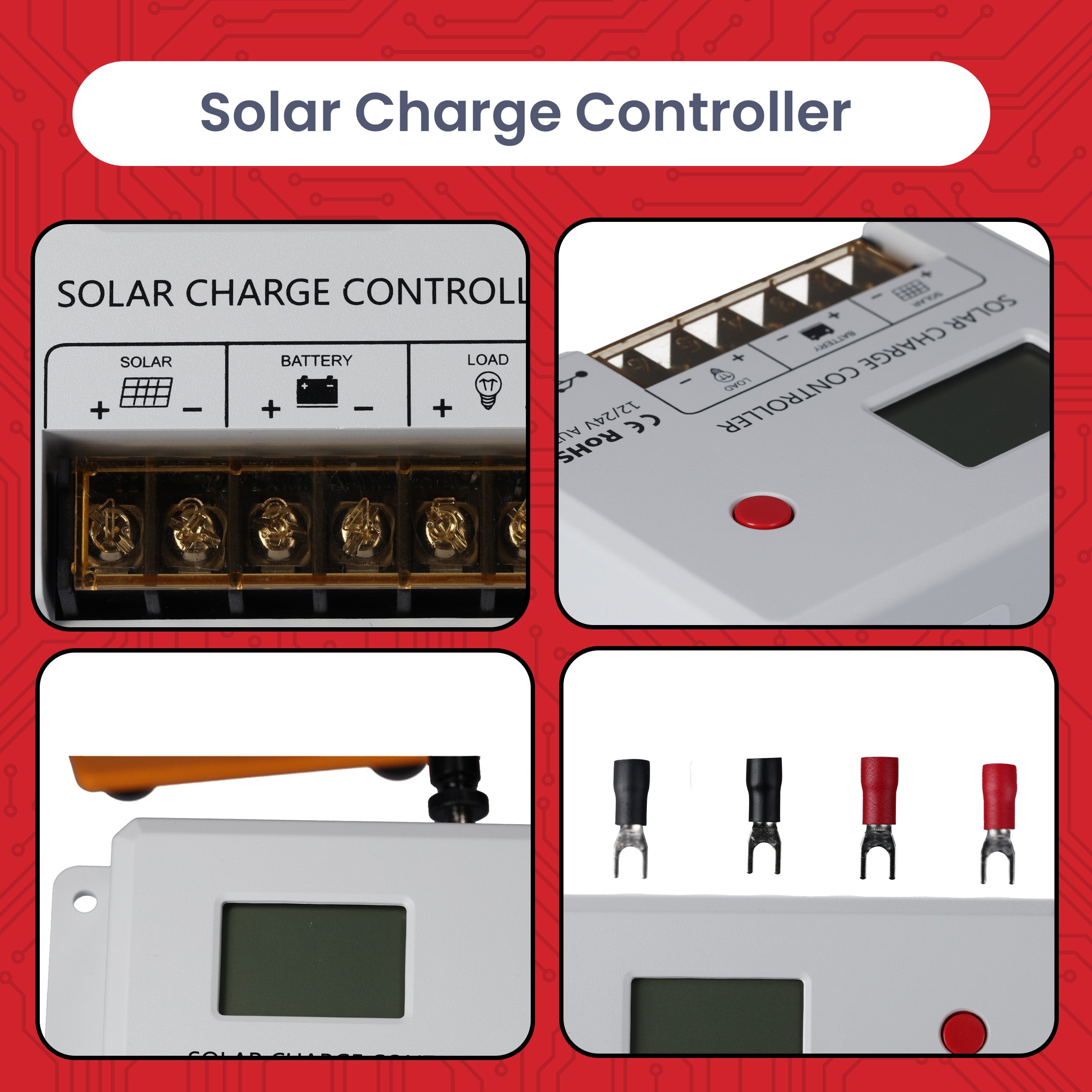 MIT-HC2420 Caricabatterie solare PWM 12V/24V, regolatore di carica solare 20A con LCD, doppia porta USB, protezione da cortocircuito e inversione di polarità, regolatore di carica solare per batterie LiFePO4, Gel e AGM