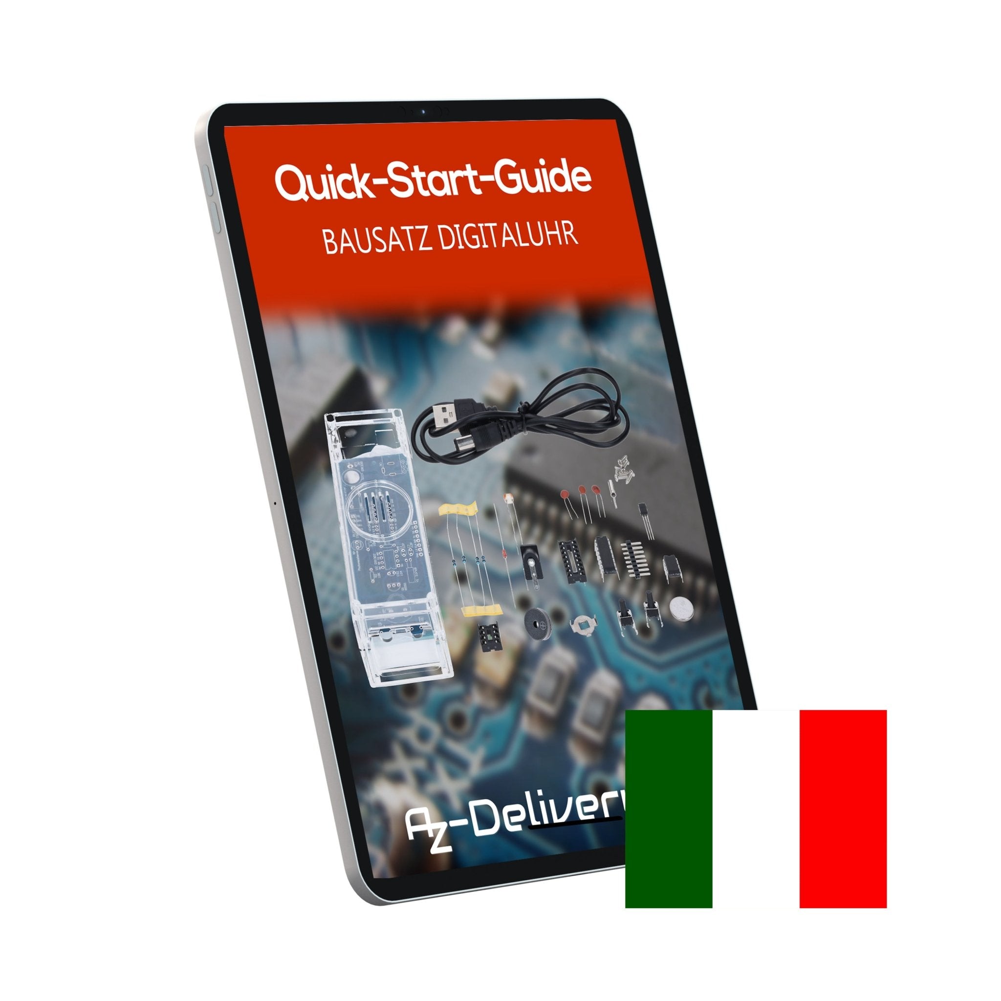 Digitaluhr Bausatz mit Acrylgehäuse – DIY Elektronik Uhr mit 4 - stelligem LED - Display – Arduino - kompatibles Löten für Anfänger – Bausatz zum Erlernen der Elektronik und Löten - AZ - Delivery