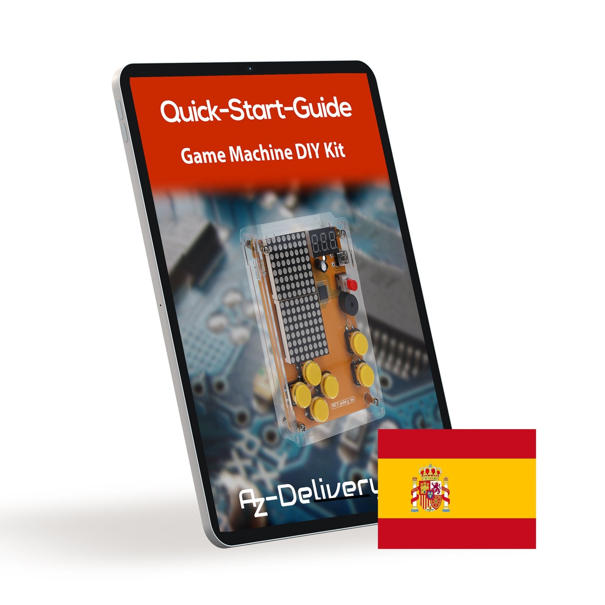 DIY Elektronik Bausatz - Spielekonsole mit transparenten Gehäuse, Retro Handheld Elektronik Kit für Anfänger & Fortgeschrittene, Lötset zum Löten Lernen & Basteln mit LED - Matrix und Punktanzeige - AZ - Delivery