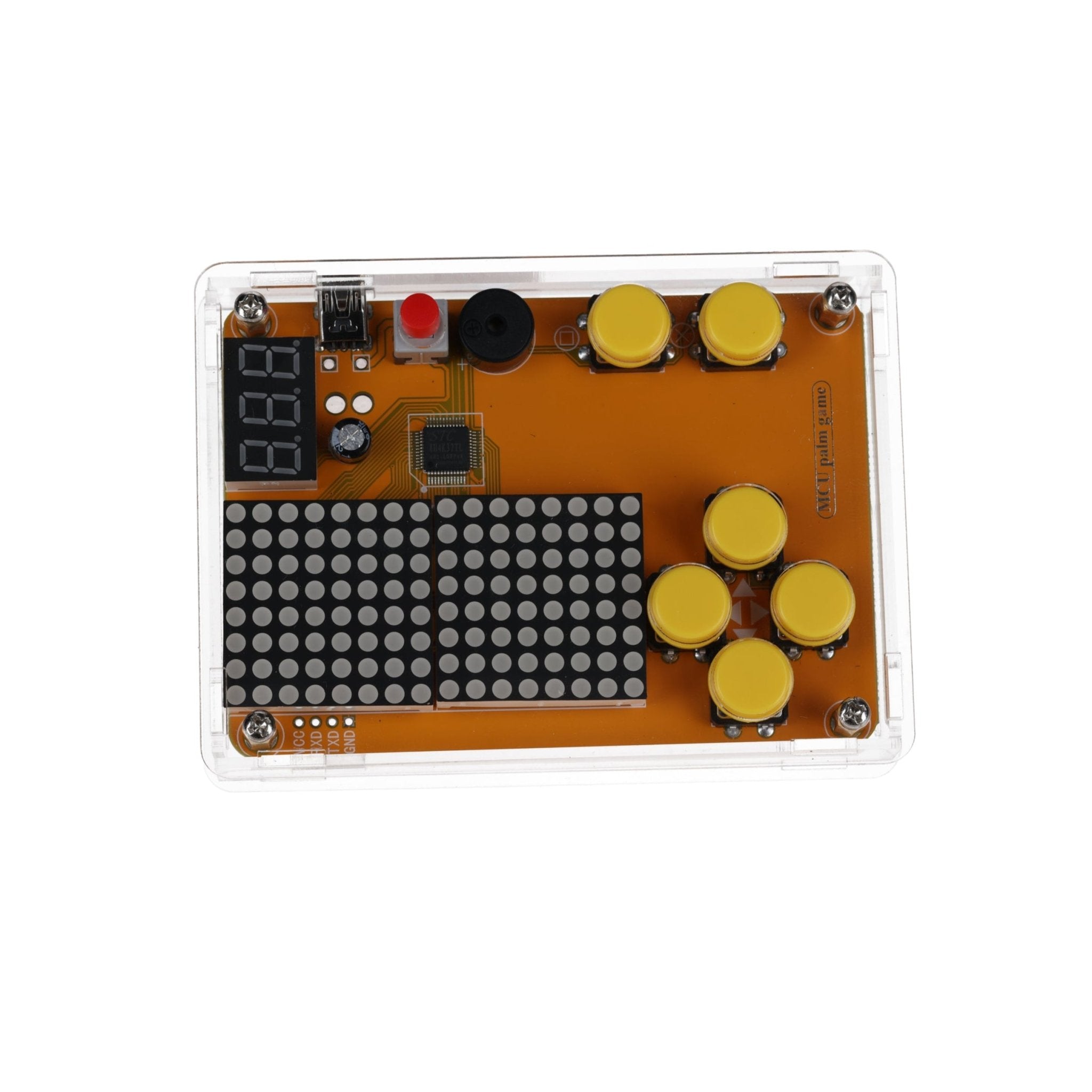 DIY Elektronik Bausatz - Spielekonsole mit transparenten Gehäuse, Retro Handheld Elektronik Kit für Anfänger & Fortgeschrittene, Lötset zum Löten Lernen & Basteln mit LED - Matrix und Punktanzeige - AZ - Delivery