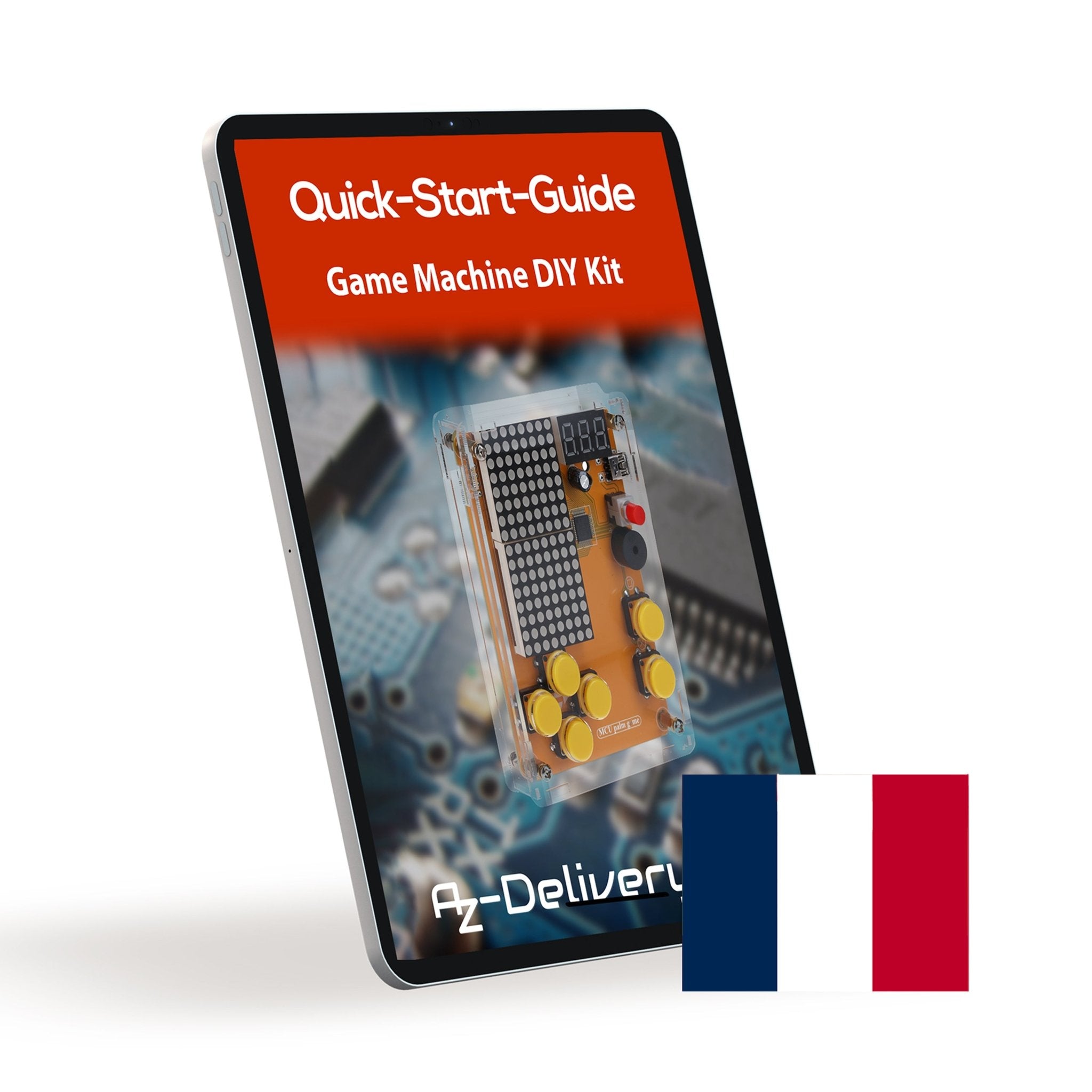 DIY Elektronik Bausatz - Spielekonsole mit transparenten Gehäuse, Retro Handheld Elektronik Kit für Anfänger & Fortgeschrittene, Lötset zum Löten Lernen & Basteln mit LED - Matrix und Punktanzeige - AZ - Delivery