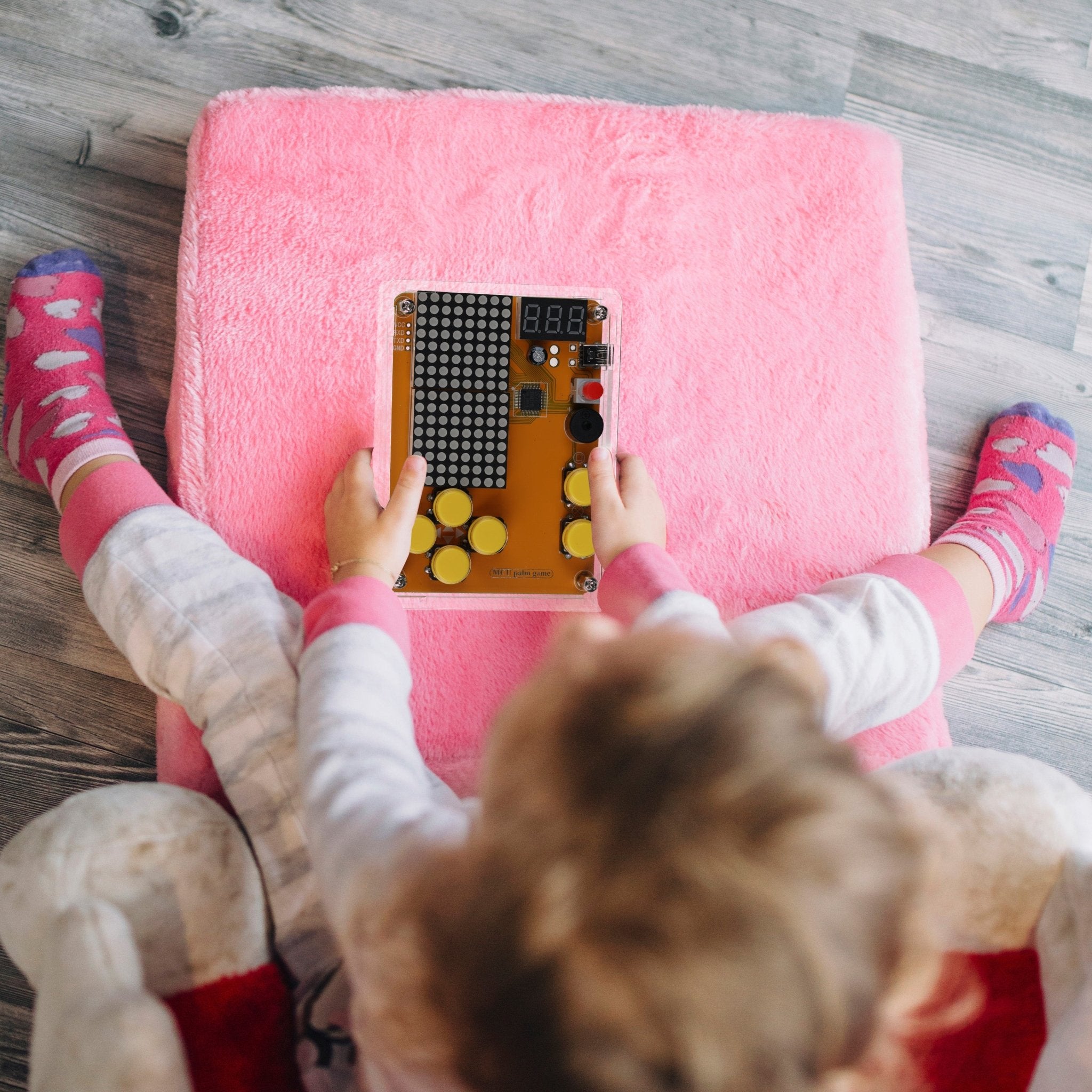 DIY Elektronik Bausatz - Spielekonsole mit transparenten Gehäuse, Retro Handheld Elektronik Kit für Anfänger & Fortgeschrittene, Lötset zum Löten Lernen & Basteln mit LED - Matrix und Punktanzeige - AZ - Delivery