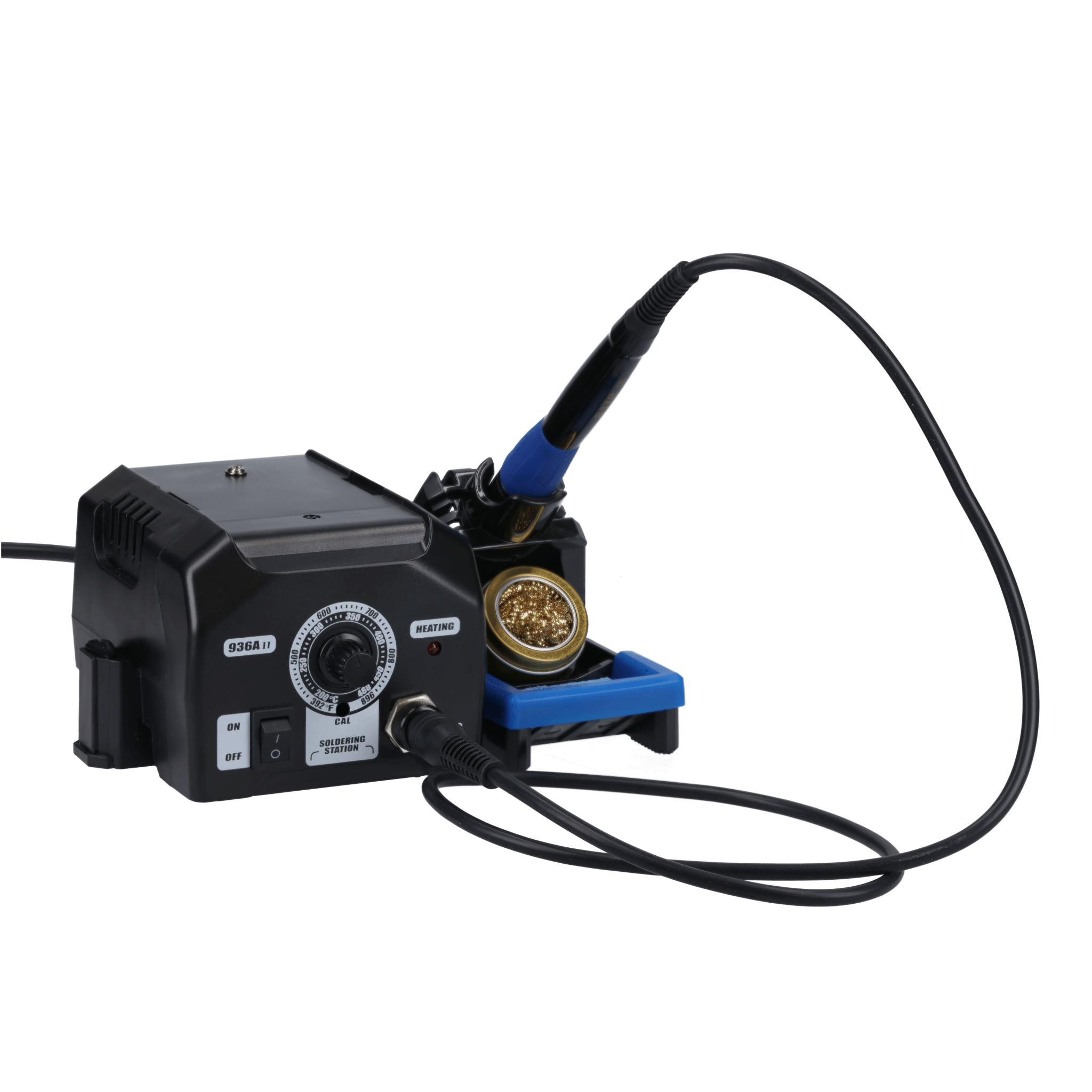 Lötstation 936A II Lötkolben - Kit, 115W, einstellbar 200°C - 480°C, inklusive steckbarem Lötkolbengriff, Lötständer, Lötspitzenreiniger & hitzebeständigem Reinigungsschwamm - AZ - Delivery