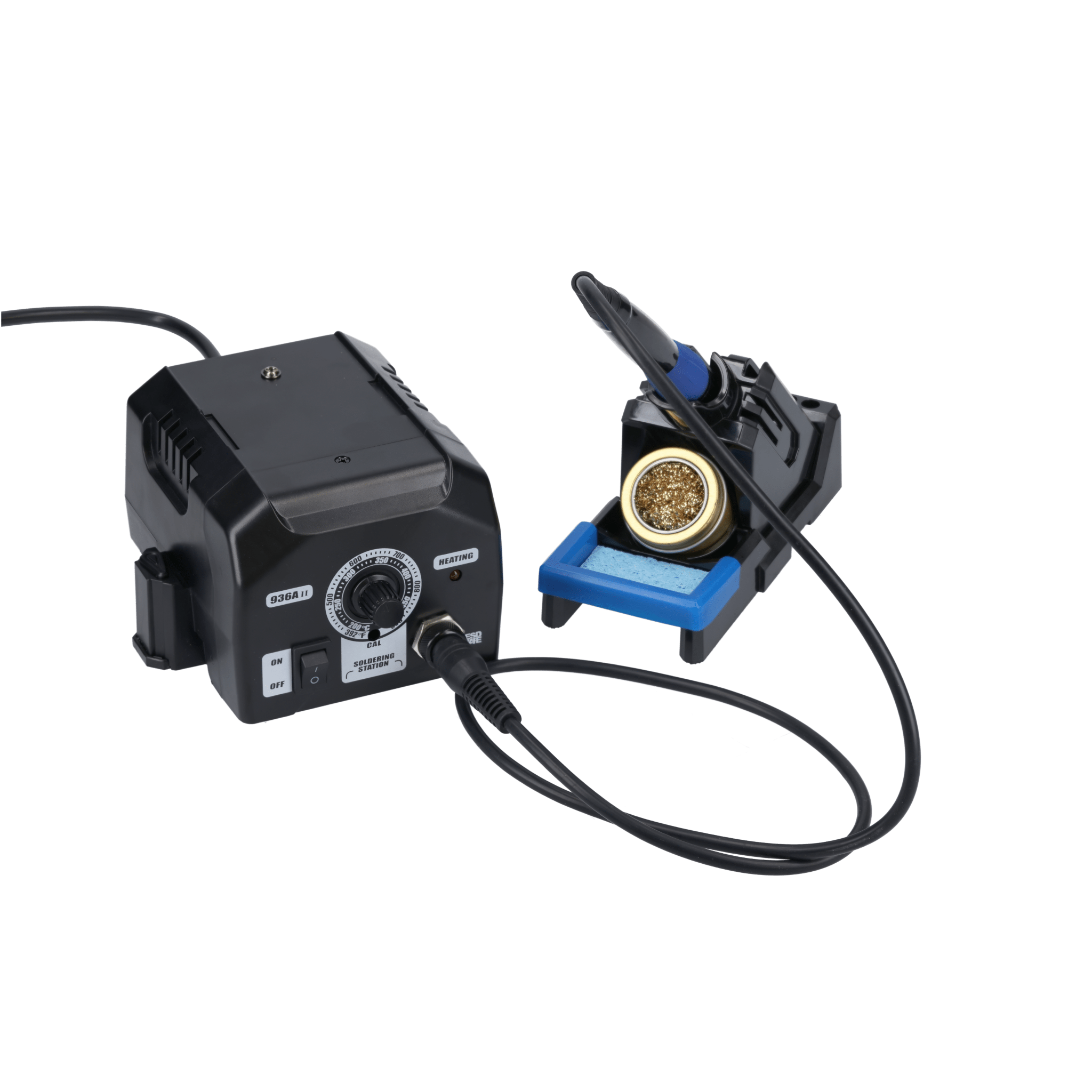 Lötstation 936A II Lötkolben - Kit, 115W, einstellbar 200°C - 480°C, inklusive steckbarem Lötkolbengriff, Lötständer, Lötspitzenreiniger & hitzebeständigem Reinigungsschwamm - AZ - Delivery