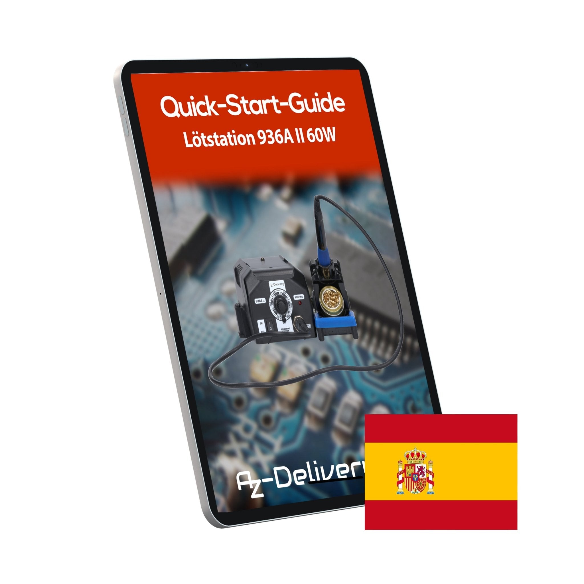 Lötstation 936A II Lötkolben - Kit, 115W, einstellbar 200°C - 480°C, inklusive steckbarem Lötkolbengriff, Lötständer, Lötspitzenreiniger & hitzebeständigem Reinigungsschwamm - AZ - Delivery