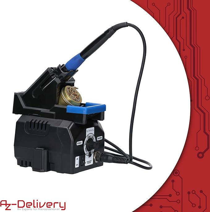 Lötstation 936A II Lötkolben - Kit, 115W, einstellbar 200°C - 480°C, inklusive steckbarem Lötkolbengriff, Lötständer, Lötspitzenreiniger & hitzebeständigem Reinigungsschwamm - AZ - Delivery