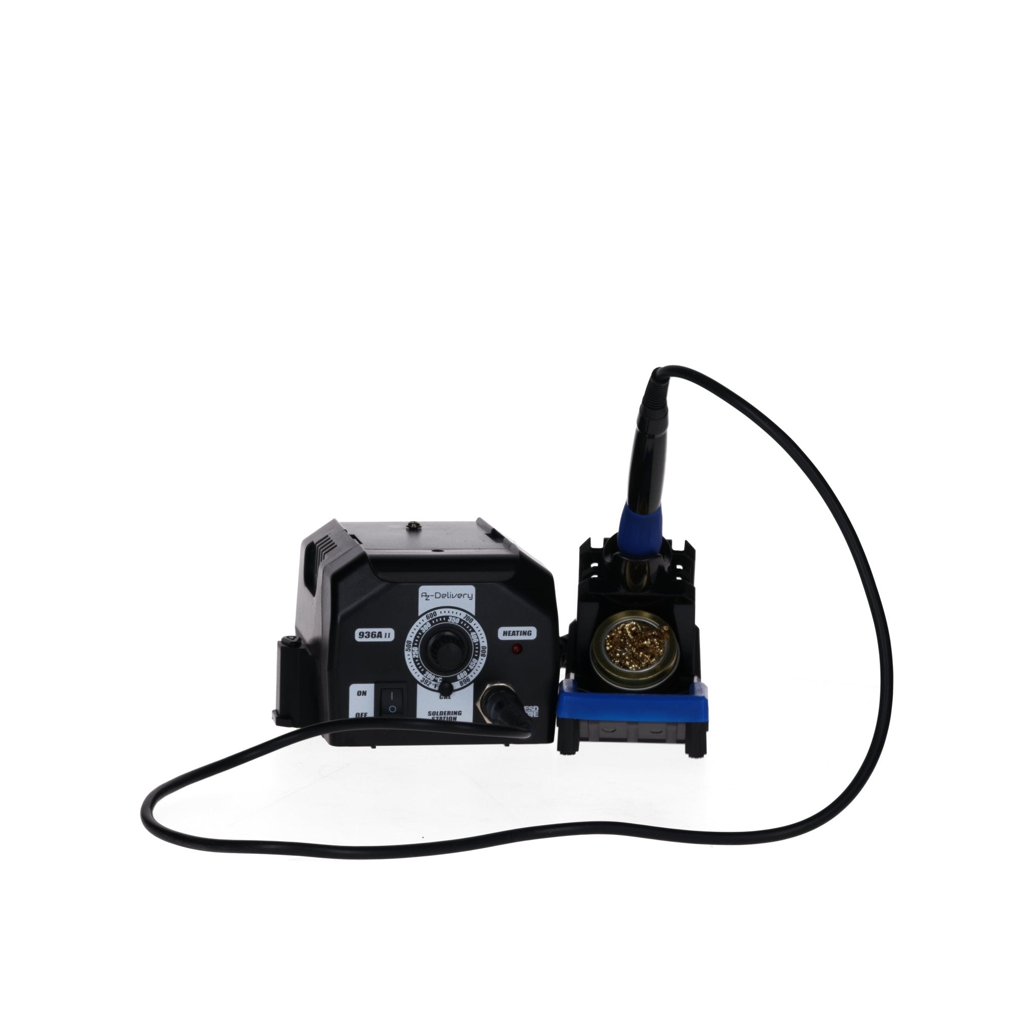 Lötstation 936A II Lötkolben - Kit, 115W, einstellbar 200°C - 480°C, inklusive steckbarem Lötkolbengriff, Lötständer, Lötspitzenreiniger & hitzebeständigem Reinigungsschwamm - AZ - Delivery