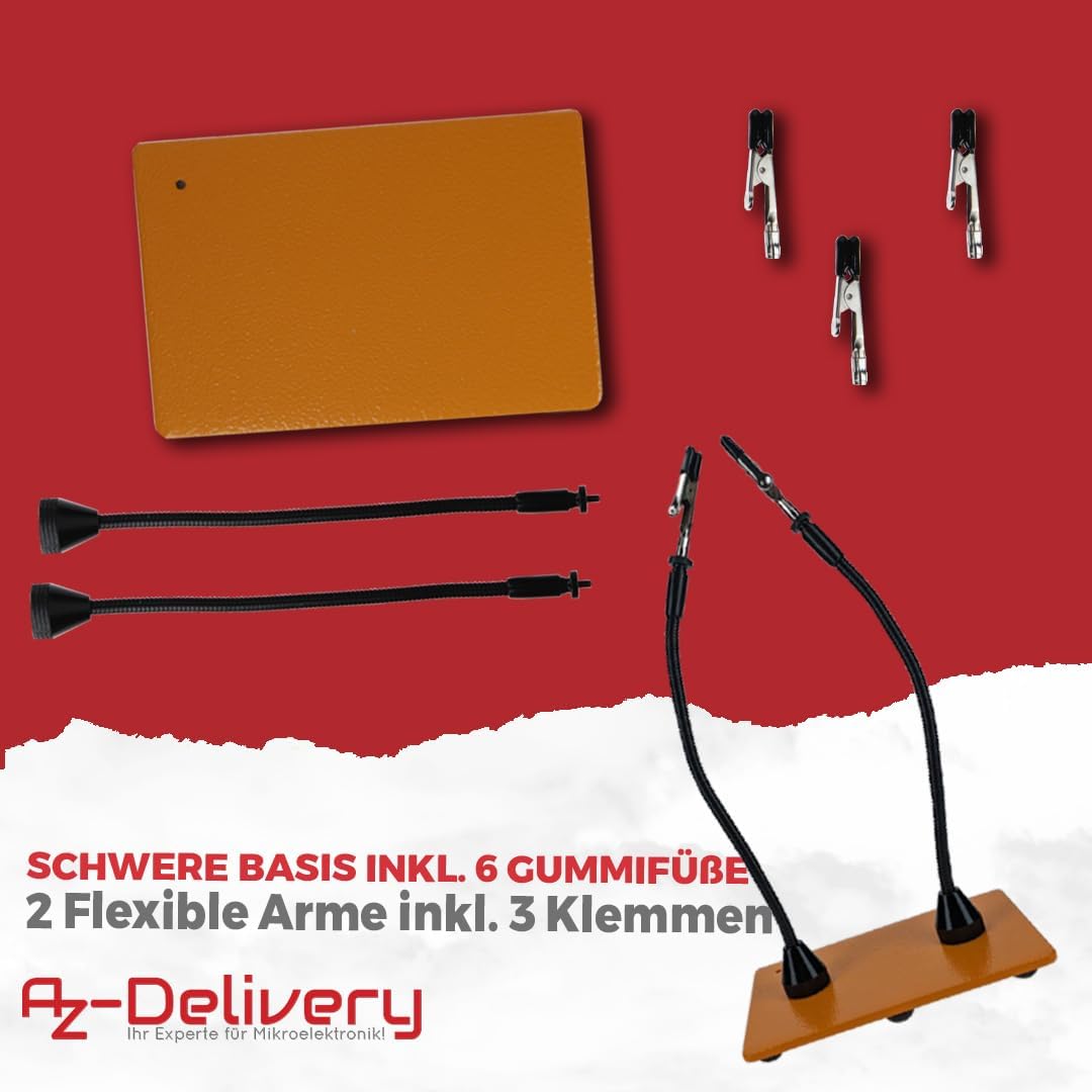 Magnetische Dritte Hand Lötstation – Professionelle Löthilfe mit 2 Verstellbaren Helfenden Armen - AZ - Delivery