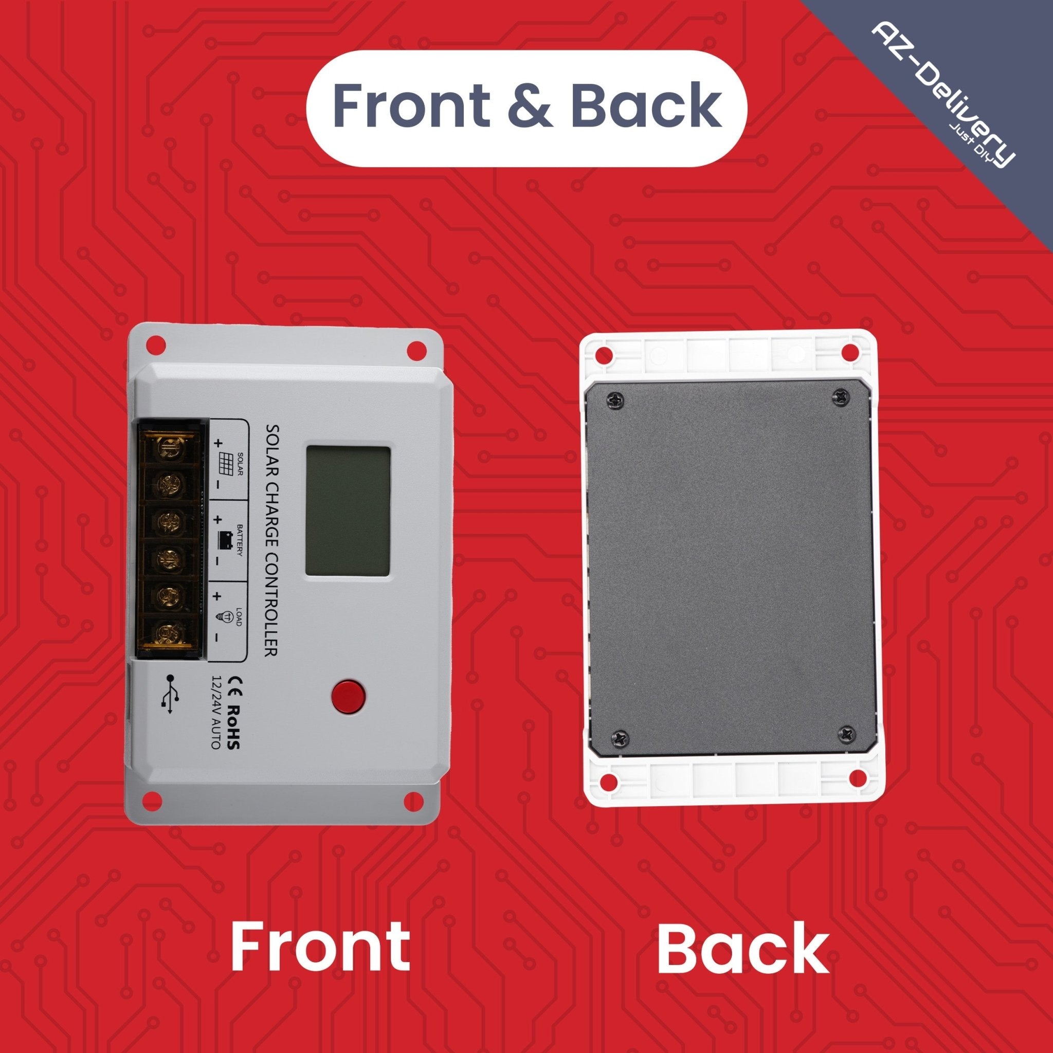 MIT - HC2420 PWM Solar Ladegerät 12V/24V, 20A Solarladeregler mit LCD, Dual USB, Kurzschluss - und Verpolungsschutz, Solar Charge Controller für LiFePO4, Gel & AGM Batterien - AZ - Delivery