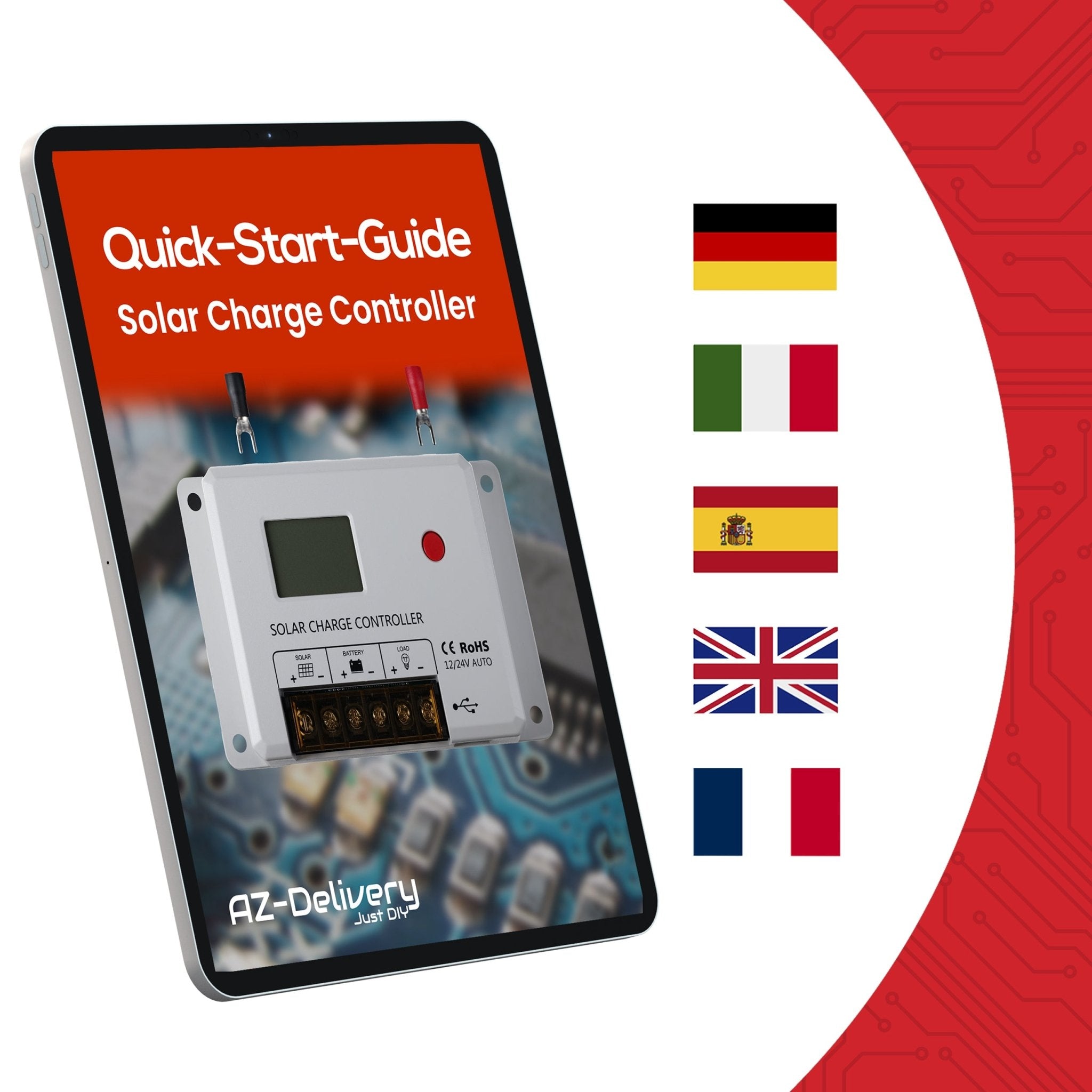 MIT - HC2420 PWM Solar Ladegerät 12V/24V, 20A Solarladeregler mit LCD, Dual USB, Kurzschluss - und Verpolungsschutz, Solar Charge Controller für LiFePO4, Gel & AGM Batterien - AZ - Delivery