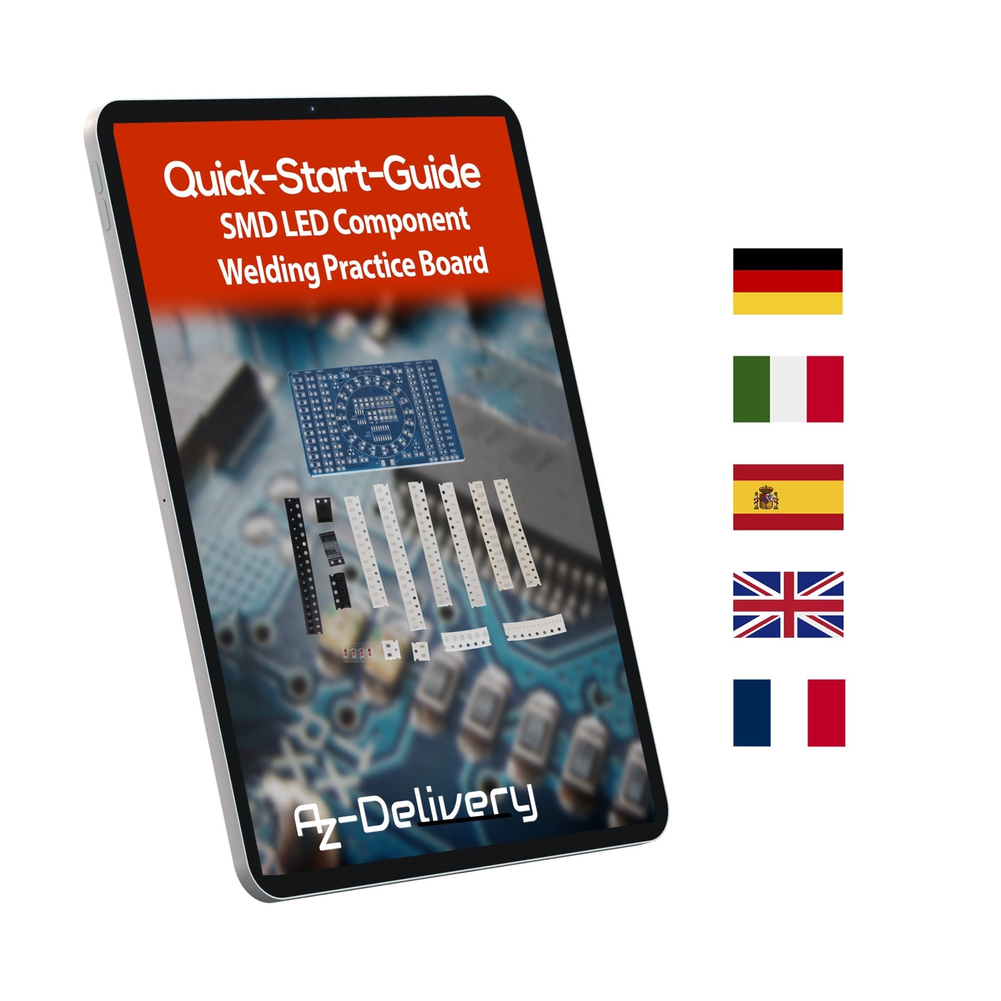 NE555 SMD Löten Übungsplatine DIY Kit - LED Modul zum Löten Lernen, Set mit Lötbausatz - Elektronisches Soldering Kit für Lötübungen - AZ - Delivery