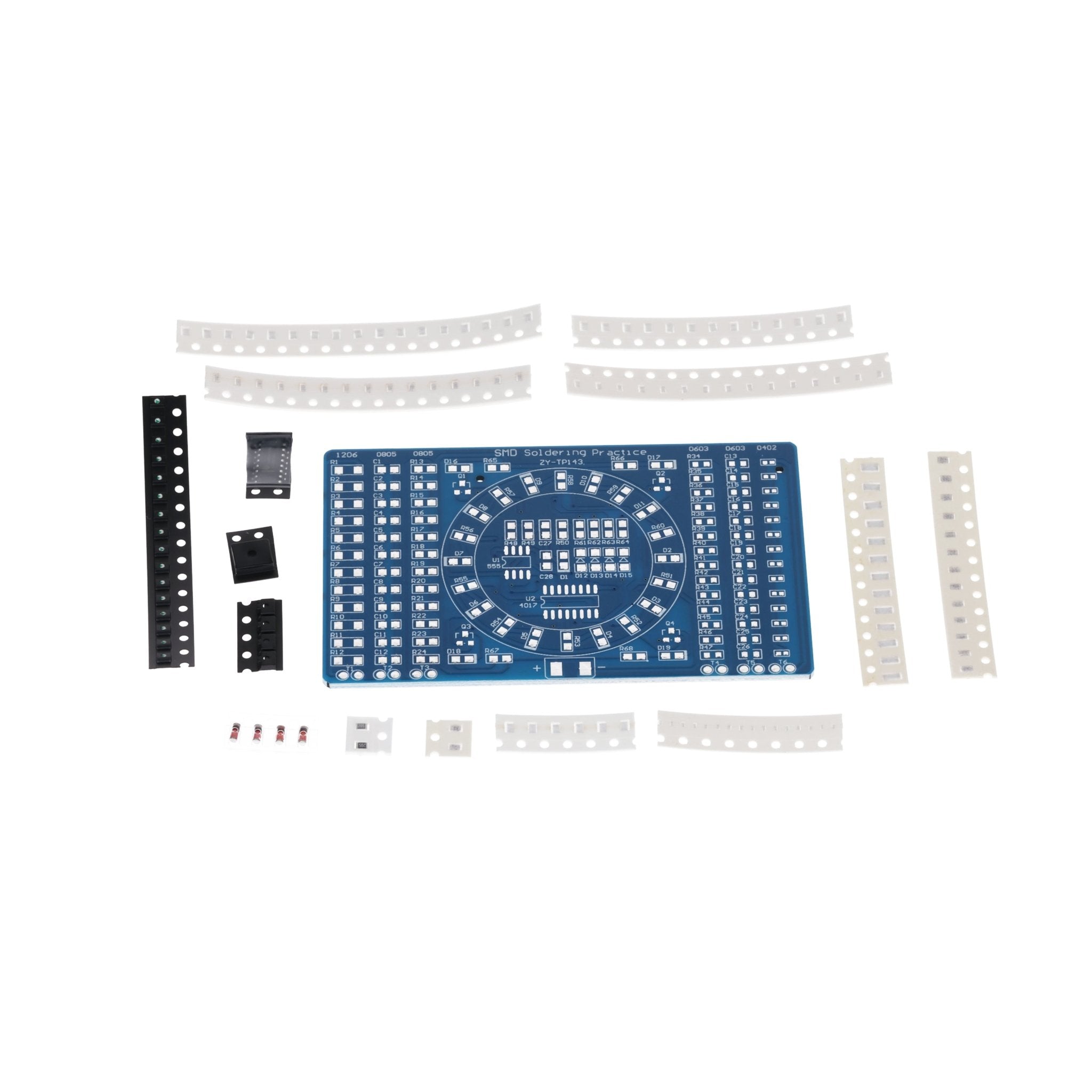 NE555 SMD Löten Übungsplatine DIY Kit - LED Modul zum Löten Lernen, Set mit Lötbausatz - Elektronisches Soldering Kit für Lötübungen - AZ - Delivery