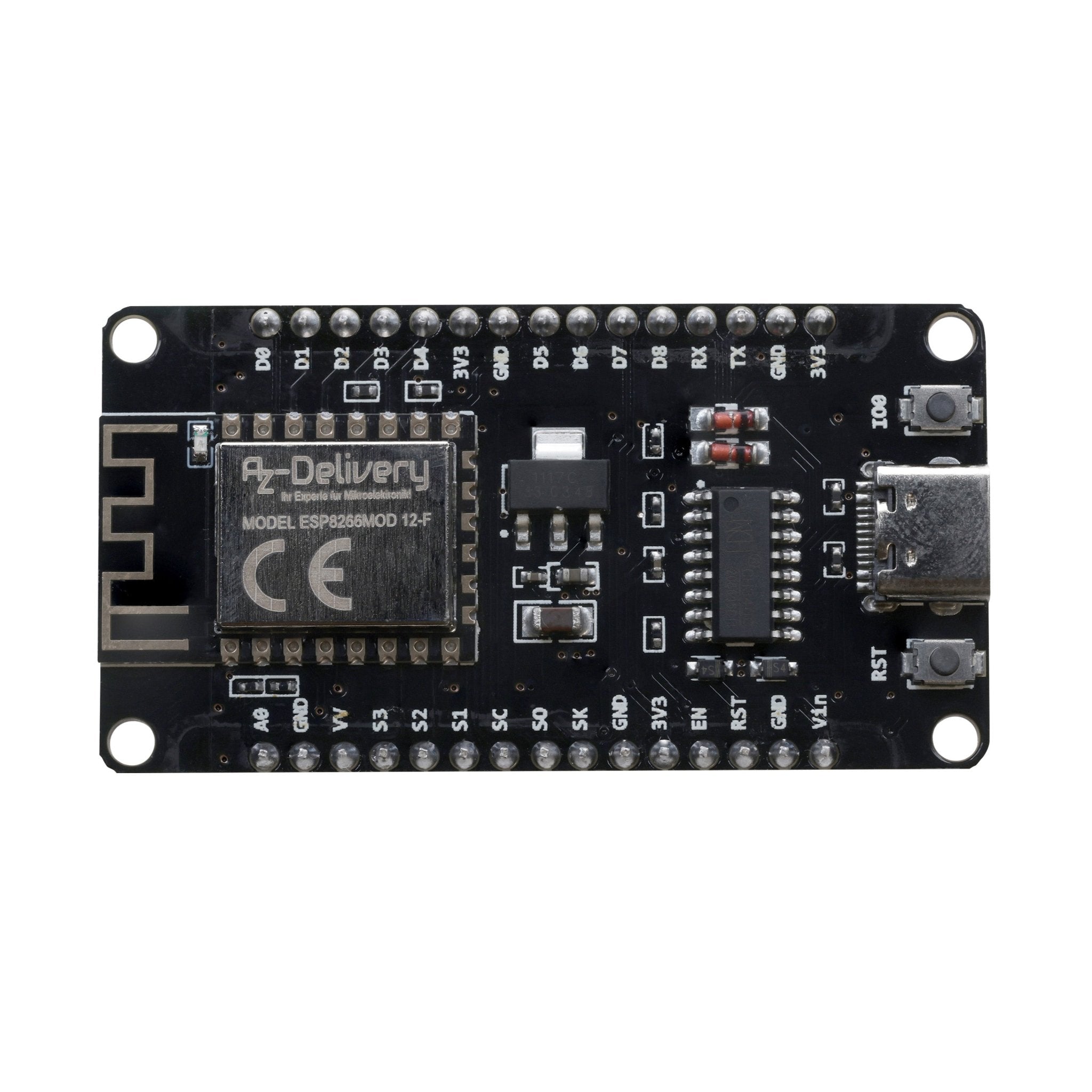 NodeMCU Lolin V3 Module ESP8266 ESP - 12F WiFi mit USB - C Anschluss WiFi Development Board mit CH340 kompatibel mit Arduino - AZ - Delivery