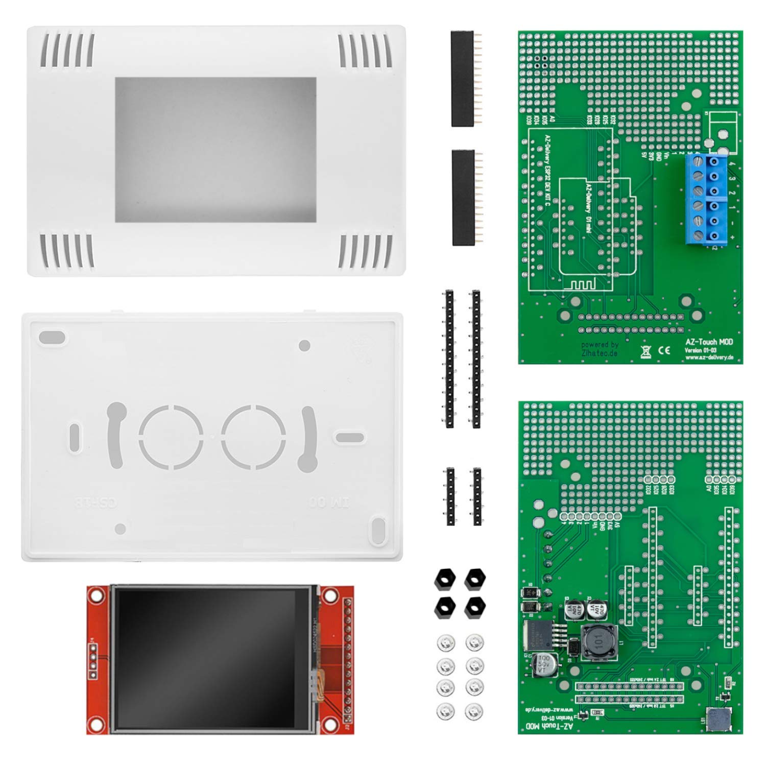 Promo Bundle: AZ - Touch MOD Wandgehäuseset mit 2,8 Zoll Touchscreen + ESP32 NodeMCU Module - AZ - Delivery
