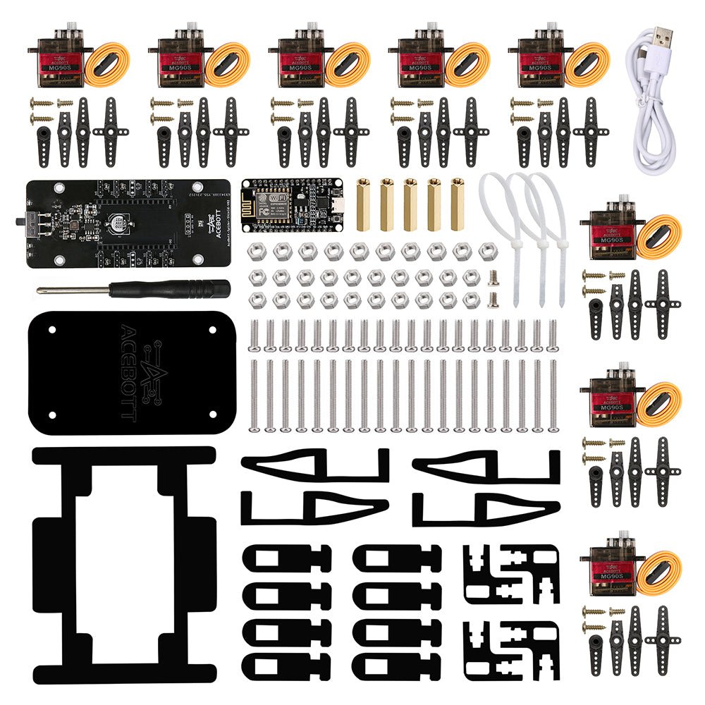 Quadruped Bionic Spider Robot Kit mit ESP8266 - Controller - Board | Unterstützt Arduino und ACECode Programmierung - AZ - Delivery