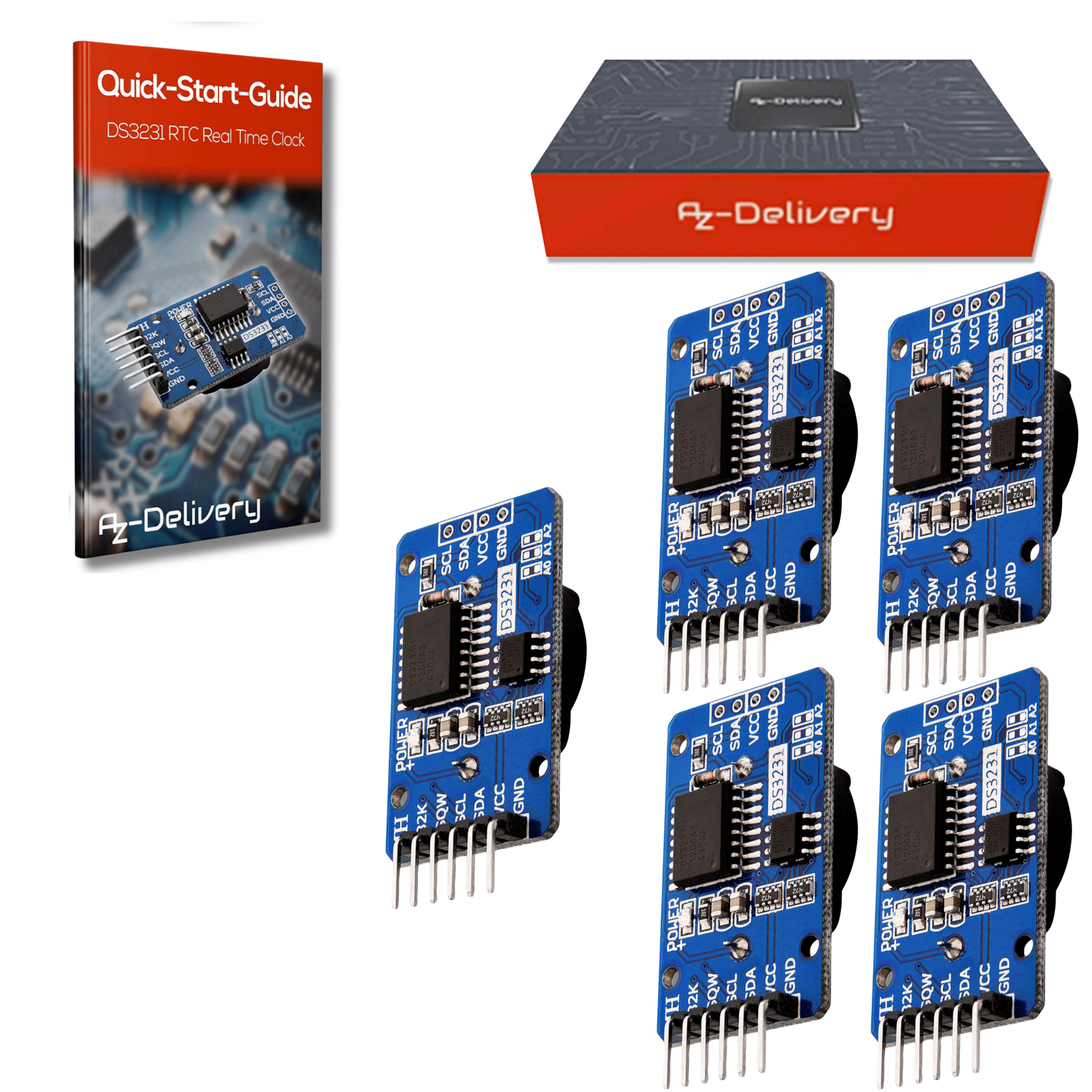 Real Time Clock RTC DS3231 I2C Echtzeituhr kompatibel mit Arduino und Raspberry Pi - AZ - Delivery