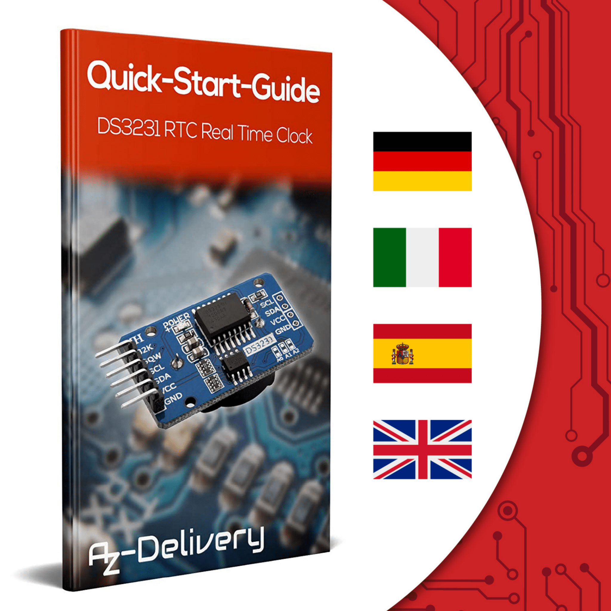 Real Time Clock RTC DS3231 I2C Echtzeituhr kompatibel mit Arduino und Raspberry Pi - AZ - Delivery