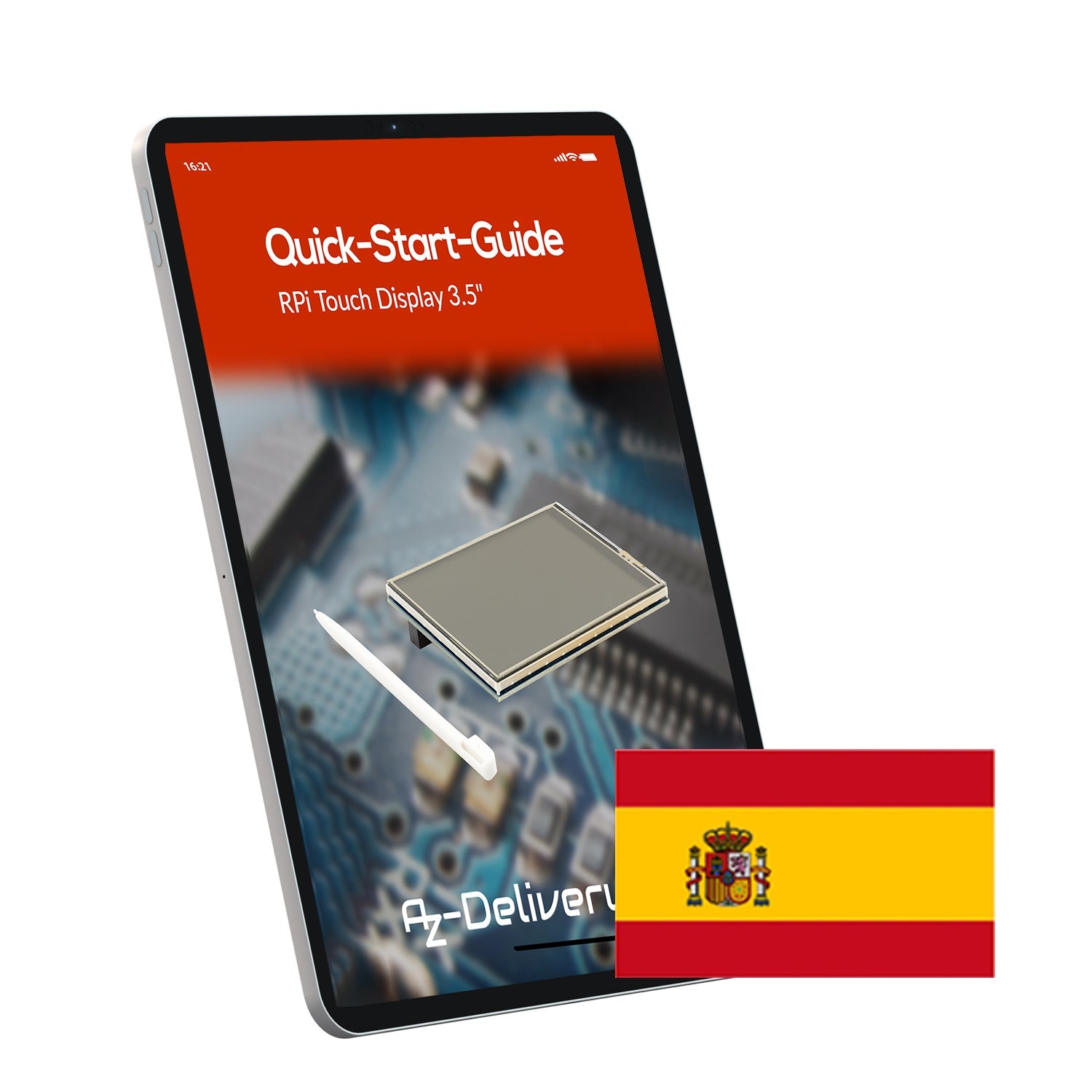 RPi Touch Display HAT 3.5" – Display mit 480x320 Auflösung Touchmonitor, Resistive Touchscreen, Kompatibel mit Raspberry Pi 3B+, 3B, 4 und RPi 5 - AZ - Delivery