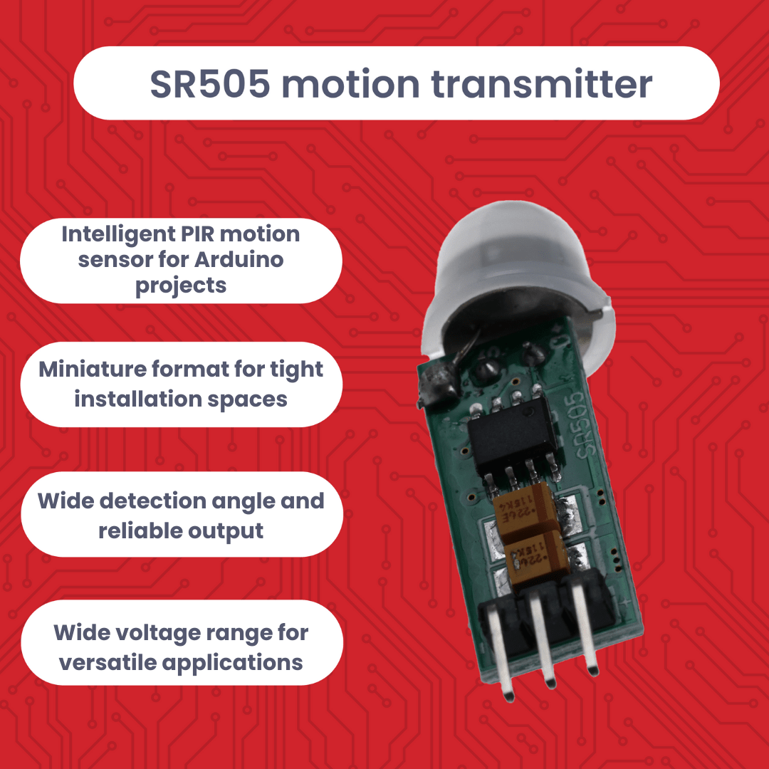 SR505 Mini PIR Bewegungssensor 4,5–20V – Infrarot IR Sensor Modul für Arduino, 100° Erfassung, 4m Reichweite, kompakter Bewegungsmelder, HC - SR501 Alternative - AZ - Delivery