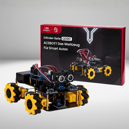 STEM Roboterauto - Starterkit, Mecanum - Wheels mit ESP32 - Controller - Board | Unterstützt Arduino und ACECode Programmierung - AZ - Delivery
