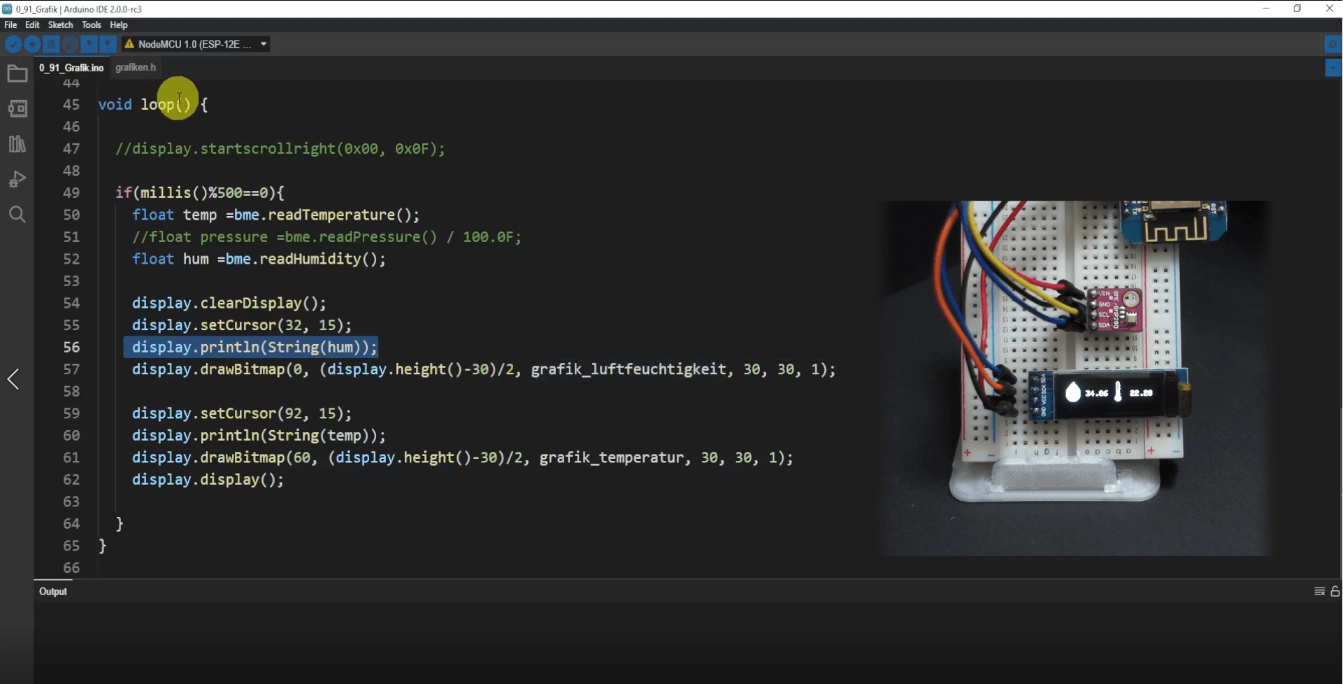 0,91" OLED und GY-BME280 am ESP8266 D1 Mini