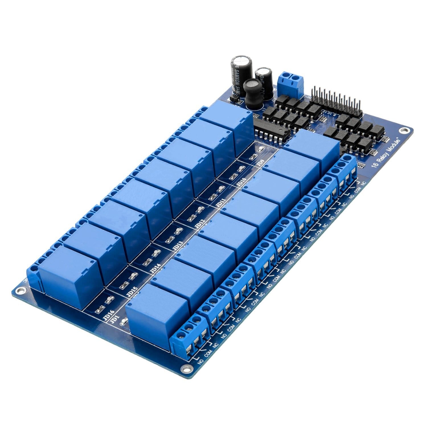 16-Relais Modul 12V mit Optokoppler Low-Level-Trigger kompatibel mit Arduino und Raspberry Pi