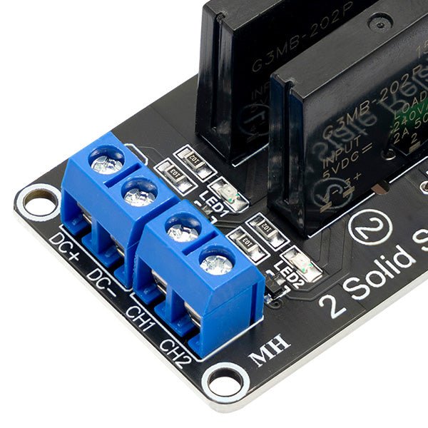 2 Kanal Solid State Relais 5V DC Low Level Trigger Power Switch kompatibel mit Arduino und Raspberry Pi