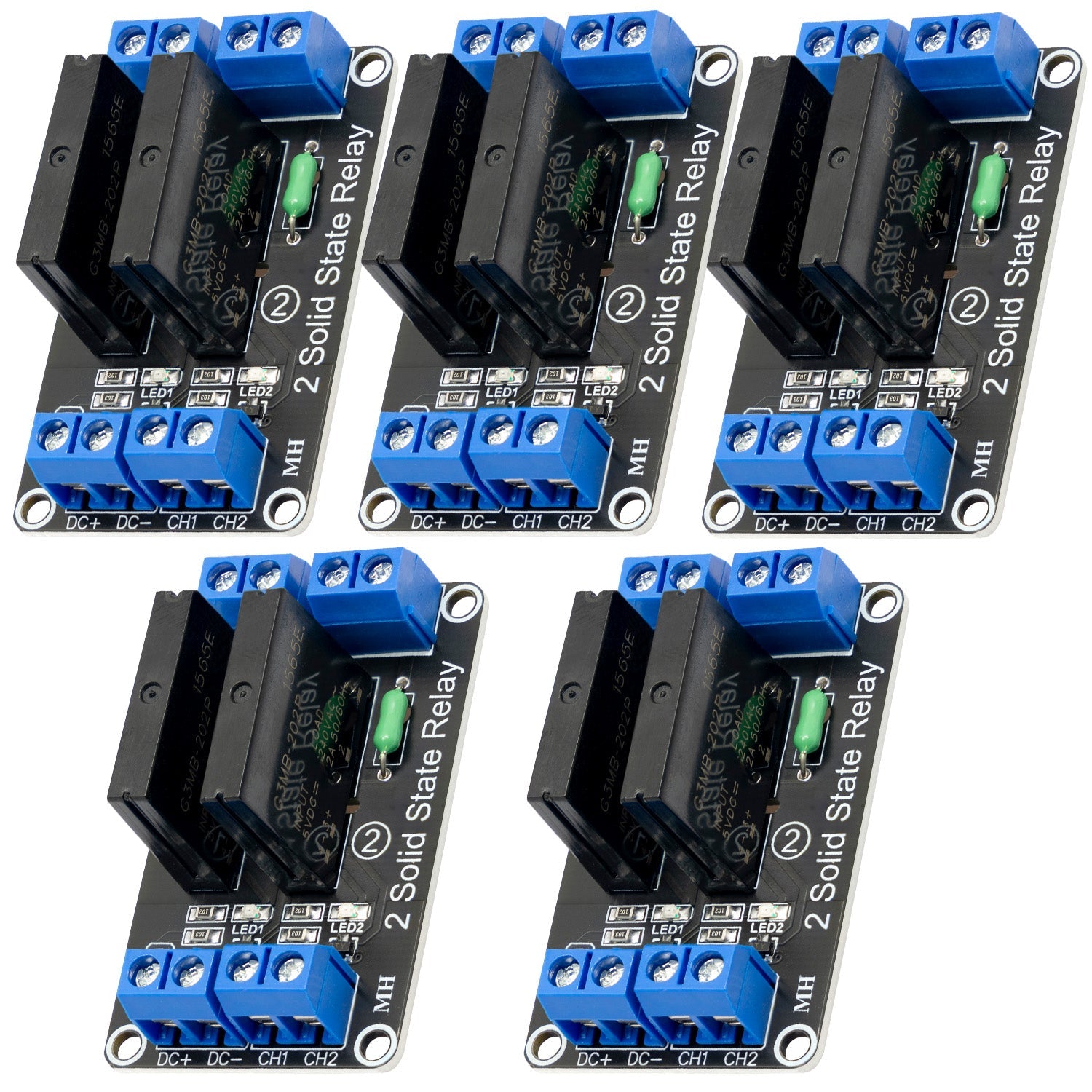 2 Channel Solid State Relay 5V DC Low Level Trigger Power Switch Compatible with Arduino and Raspberry Pi