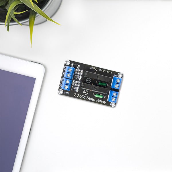 2 Channel Solid State Relay 5V DC Low Level Trigger Power Switch Compatible with Arduino and Raspberry Pi