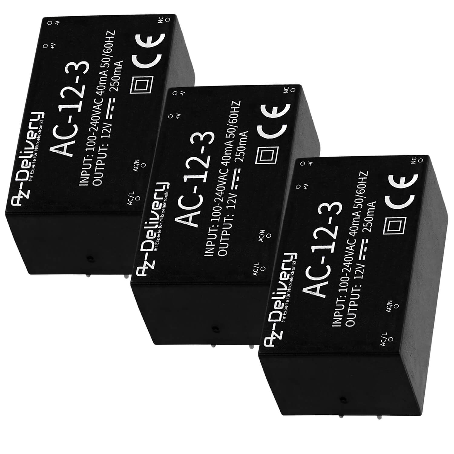 220V zu 12V Mini-Netzteil kompatibel mit Arduino und Raspberry Pi