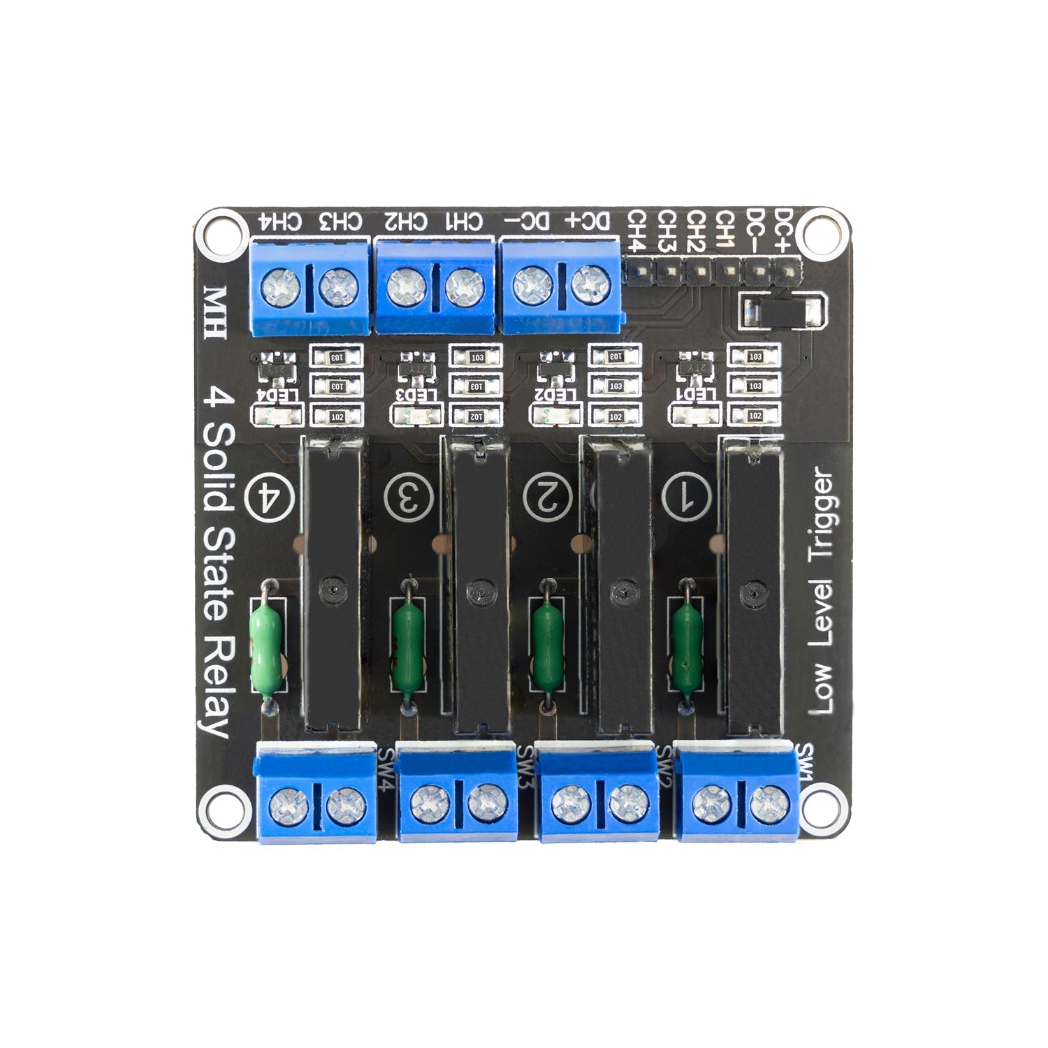 4 Channel Solid State Relay 5V DC Low Level Trigger Power Switch Compatible with Arduino and Raspberry Pi