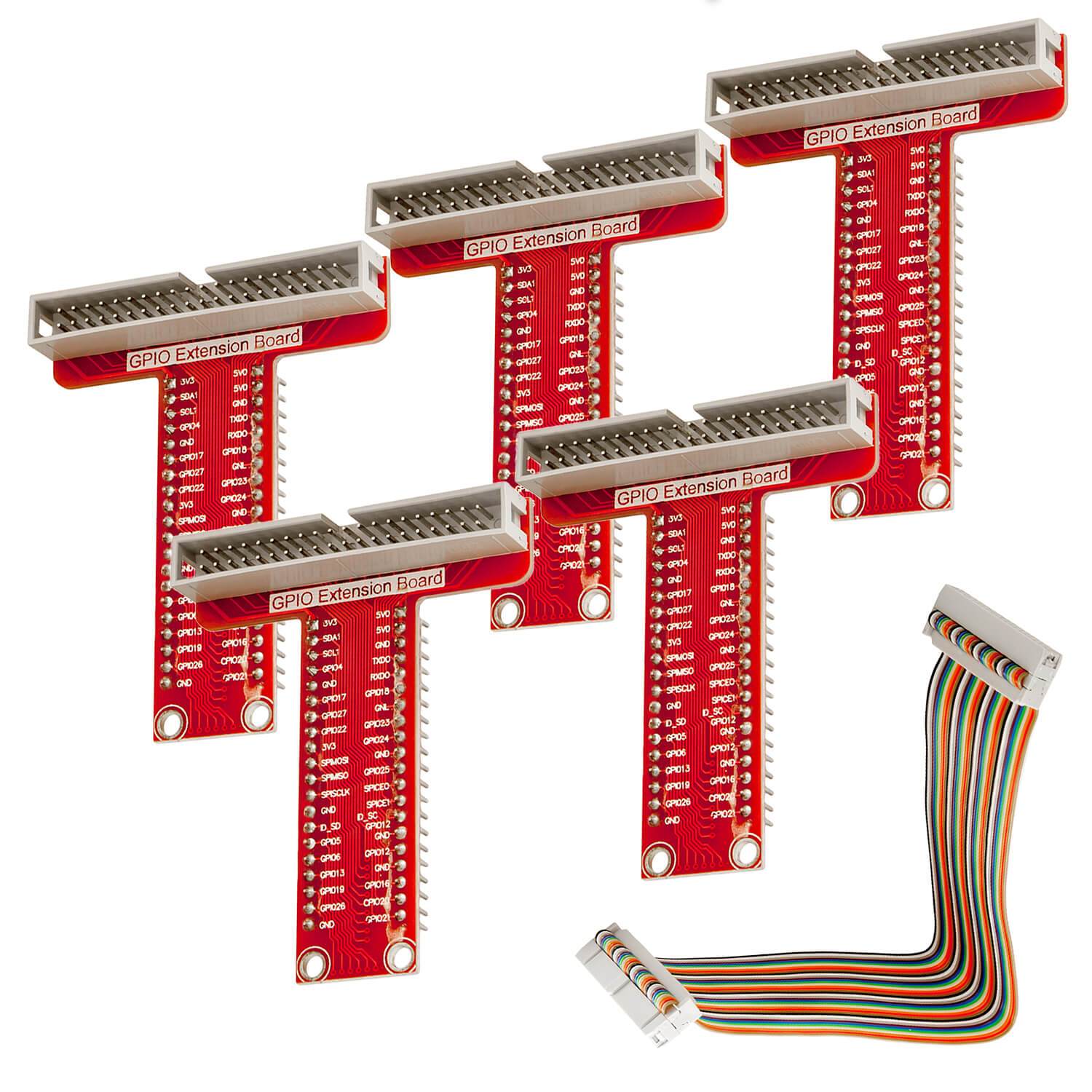 40 Pins GPIO Breakout Board und kompatibles Flachband Ribbon Kabel für Raspberry Pi RaspberryPi Zubehör AZ-Delivery 5x Breakout