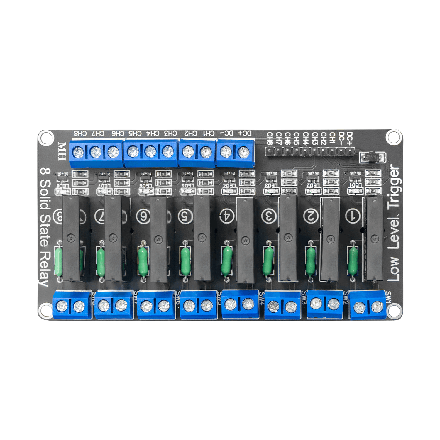 8 Channel Solid State Relay 5V DC Low Level Trigger Power Switch Compatible with Arduino and Raspberry Pi
