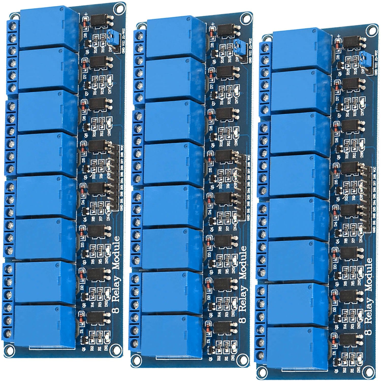 8-Relais Modul 5V mit Optokoppler Low-Level-Trigger kompatibel mit Arduino und Raspberry Pi