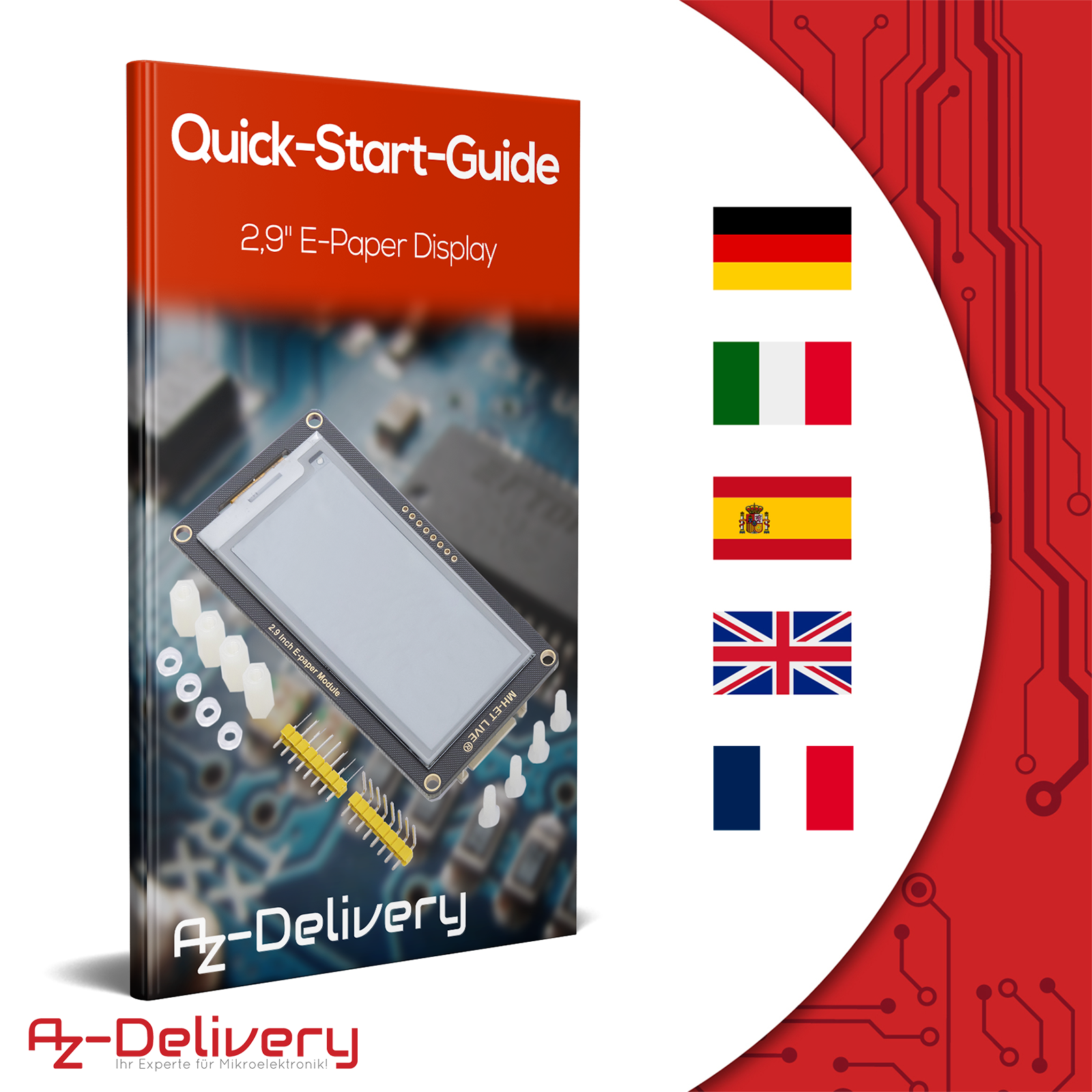 Pantalla ePaper de 2,9 pulgadas con tinta electrónica, módulo de bajo consumo, compatibilidad con SPI e interfaz MCU de 3,3 V/5 V.