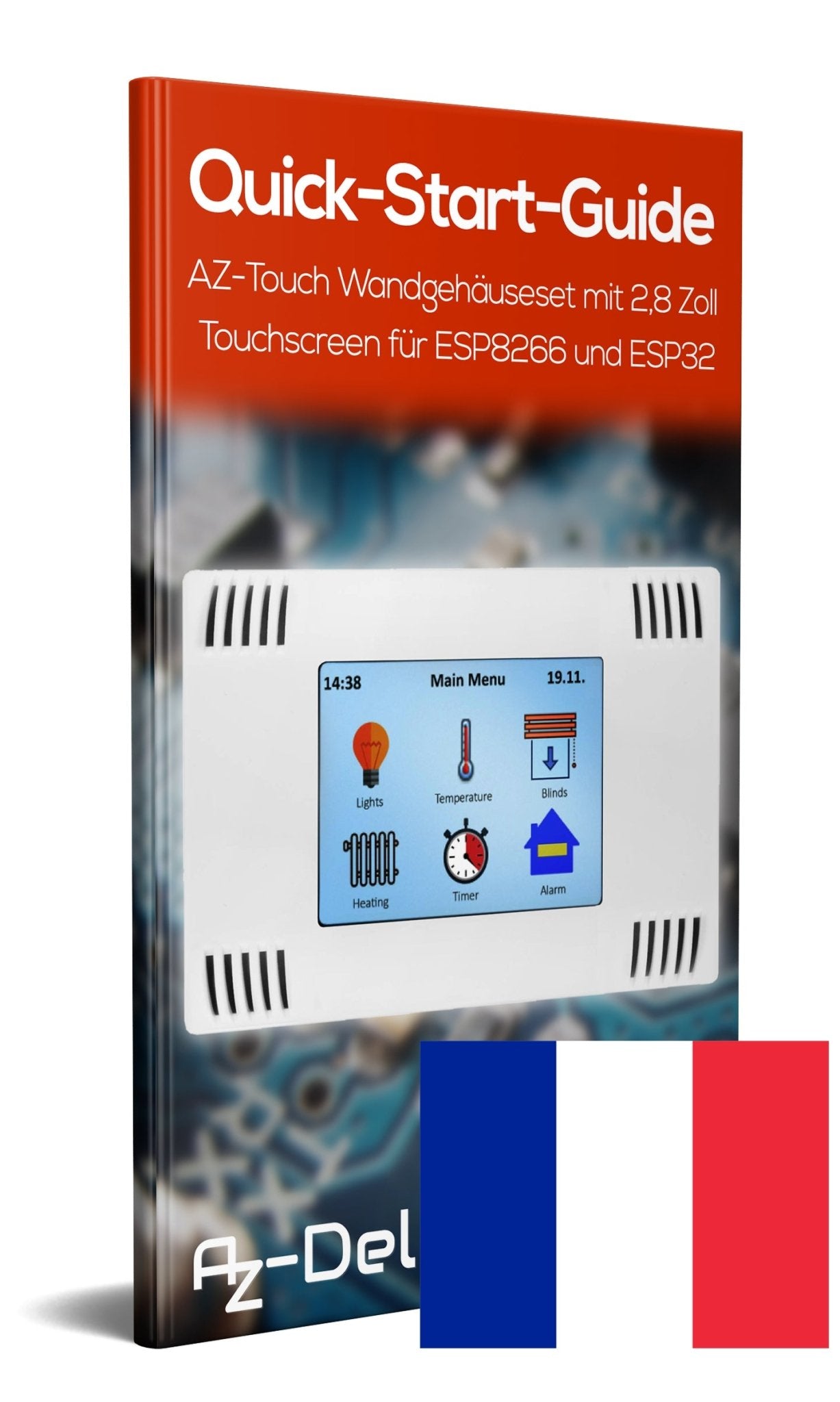 AZ-Touch MOD Wandgehäuseset mit 2,8 Zoll Touchscreen für ESP8266 und ESP32 - AZ-Delivery