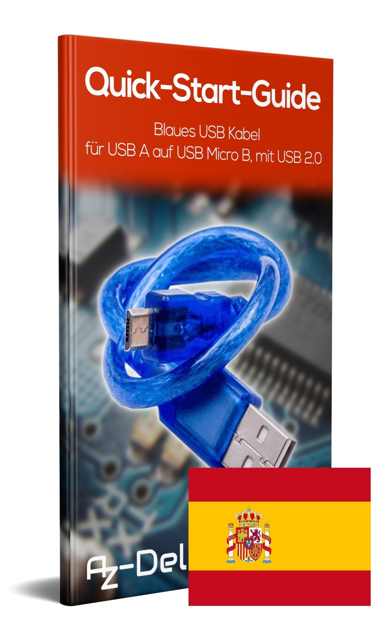 Blaues USB Kabel für USB A auf USB Micro B, mit USB 2.0 - AZ-Delivery
