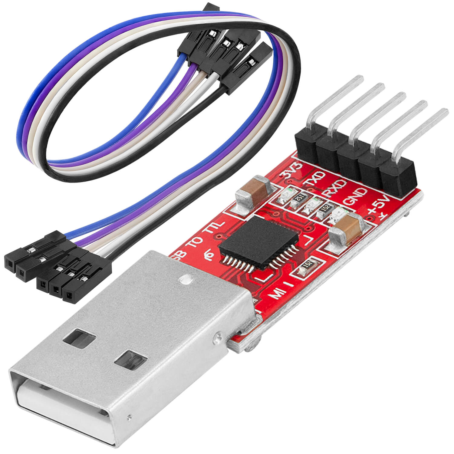 CP2102 USB zu TTL Konverter HW-598 für 3,3V und 5V mit Jumper Kabel - AZ-Delivery