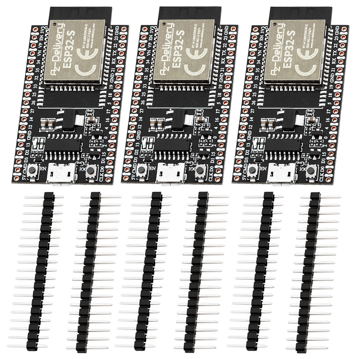 ESP32S Dev Kit C V4 NodeMCU WLAN Development Board unverlötet kompatibel mit Arduino (Nachfolger Modul von ESP32S Dev Kit C) - AZ-Delivery