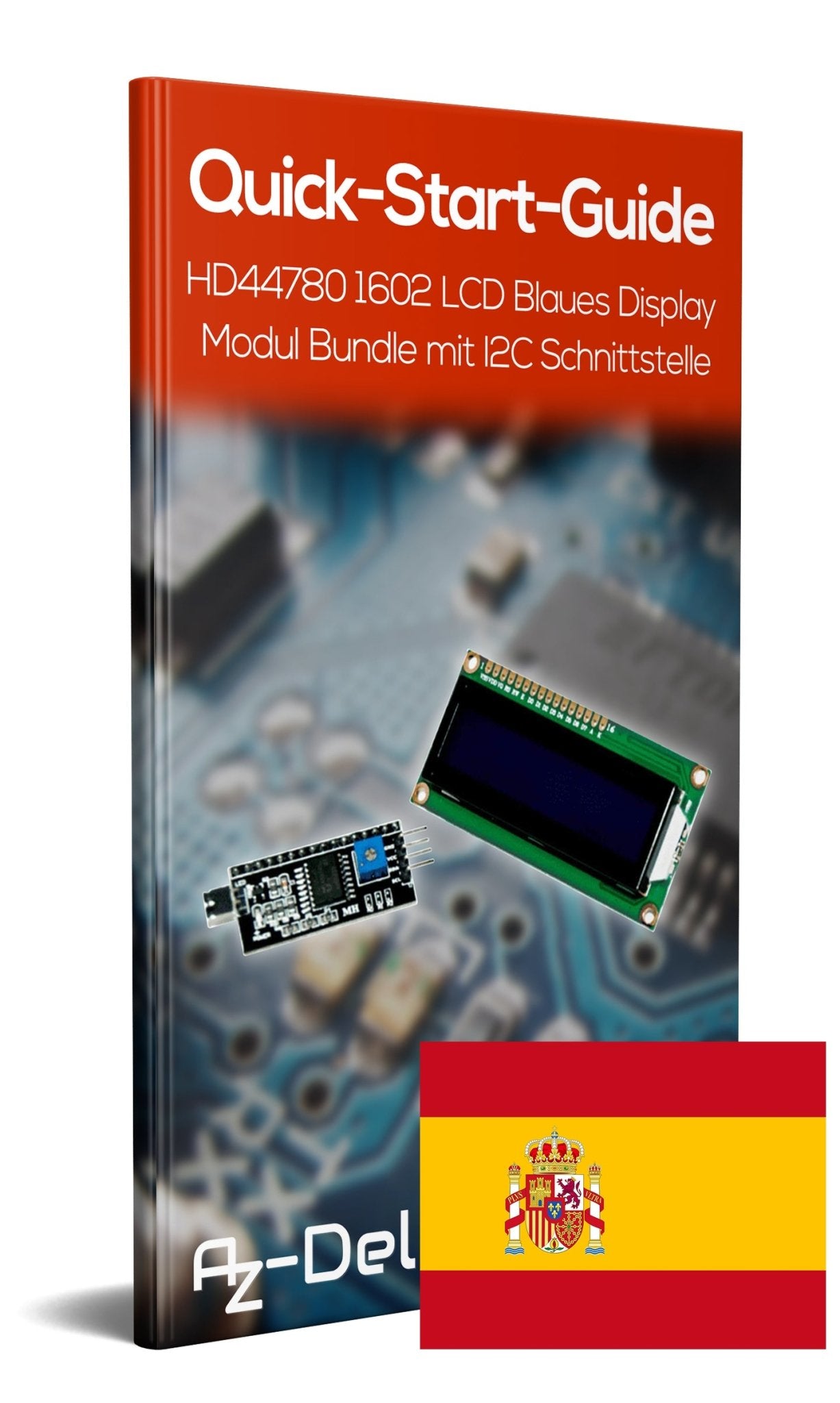 HD44780 1602 LCD Modul Display Bundle mit I2C Schnittstelle 2x16 Zeichen - AZ-Delivery