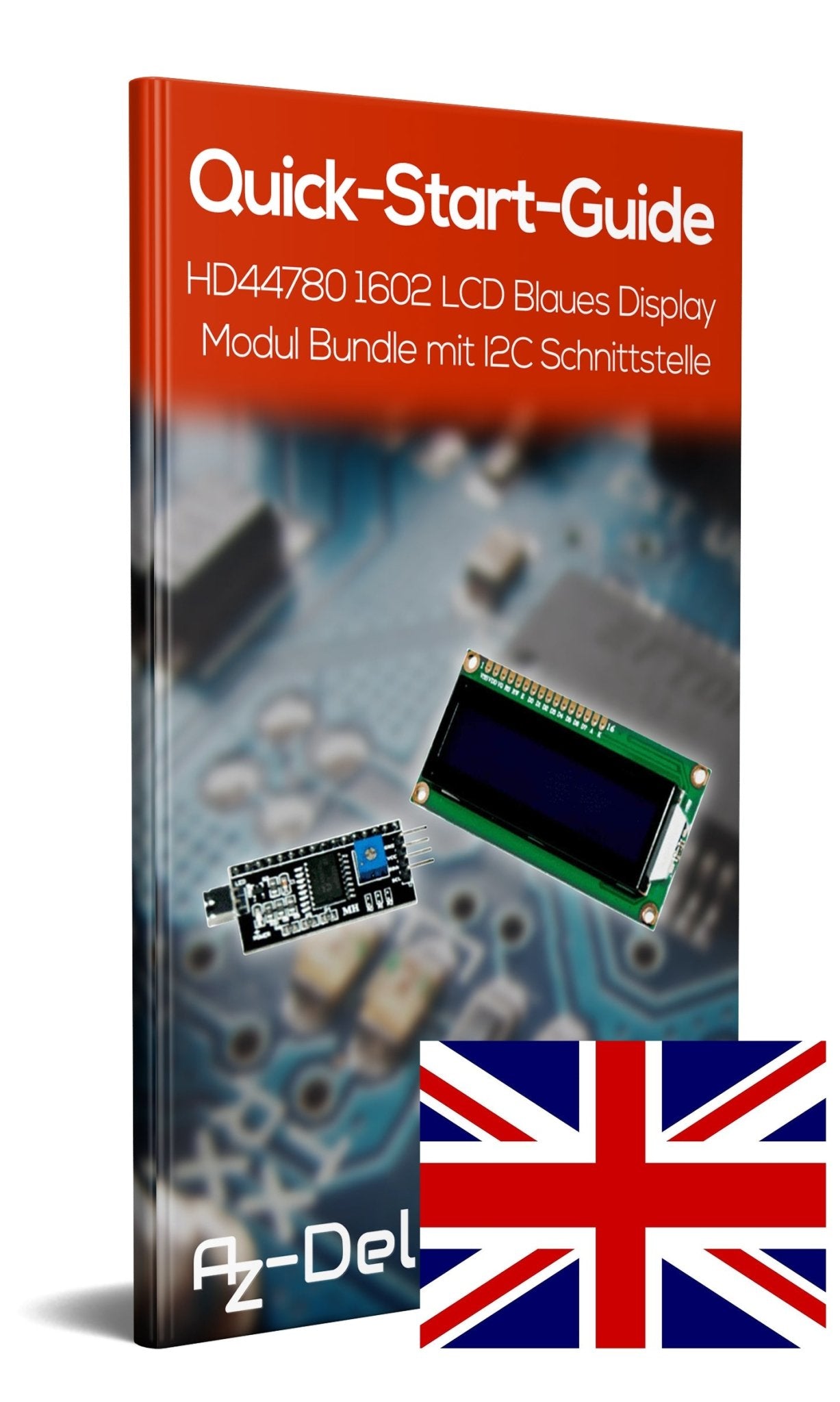 HD44780 1602 LCD Modul Display Bundle mit I2C Schnittstelle 2x16 Zeichen - AZ-Delivery